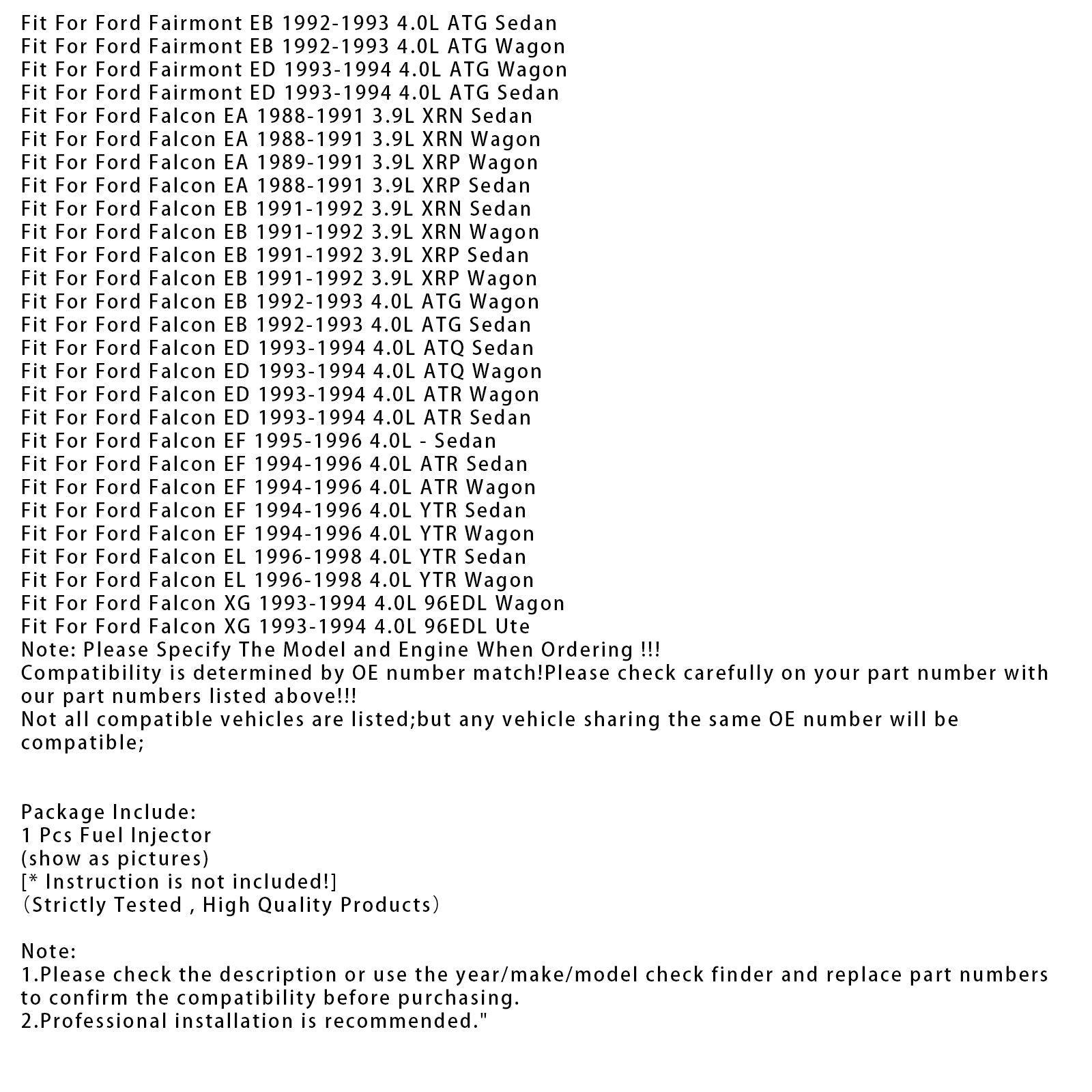 1Pcs Fuel Injector For Holden Commodore VS Statesman Ford Falcon EL 0280150790