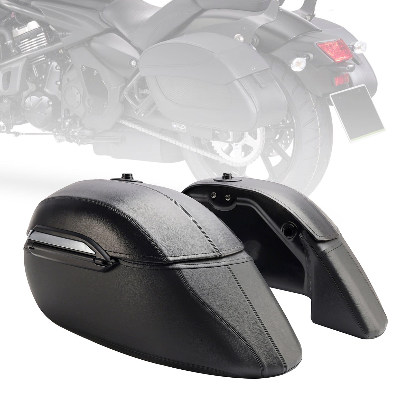 2015-2023 Kawasaki Vulcan S 650 Vn/En650 Pu Side Bag Saddlebag Luggage Black