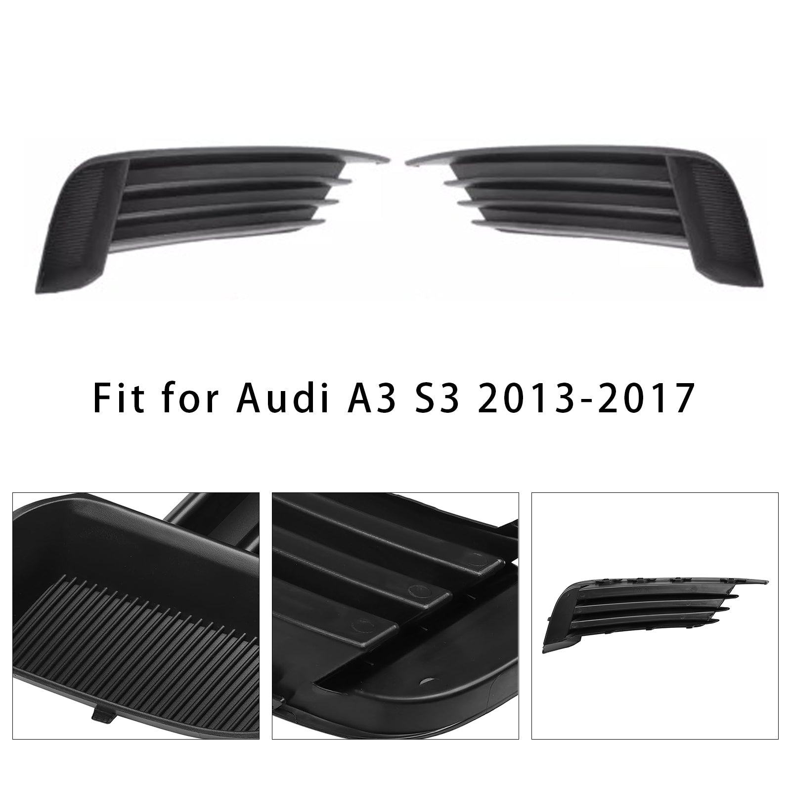 2013-2017 Audi A3 S3 2X Car Front Bumper Fog Light Grilles