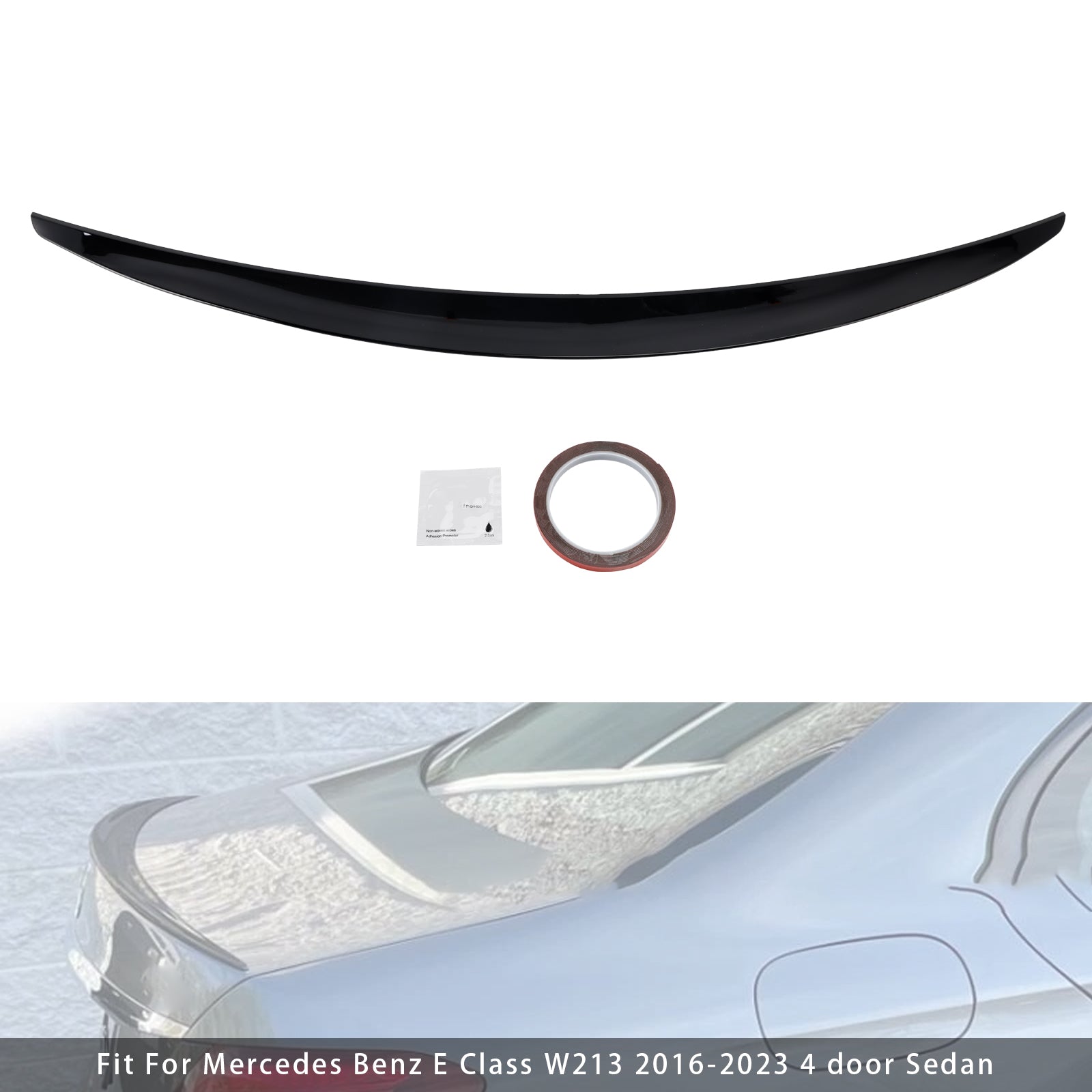 Gloss Black Rear Spoiler For Mercedes-Benz E-Class W213 16-23 E63 Style