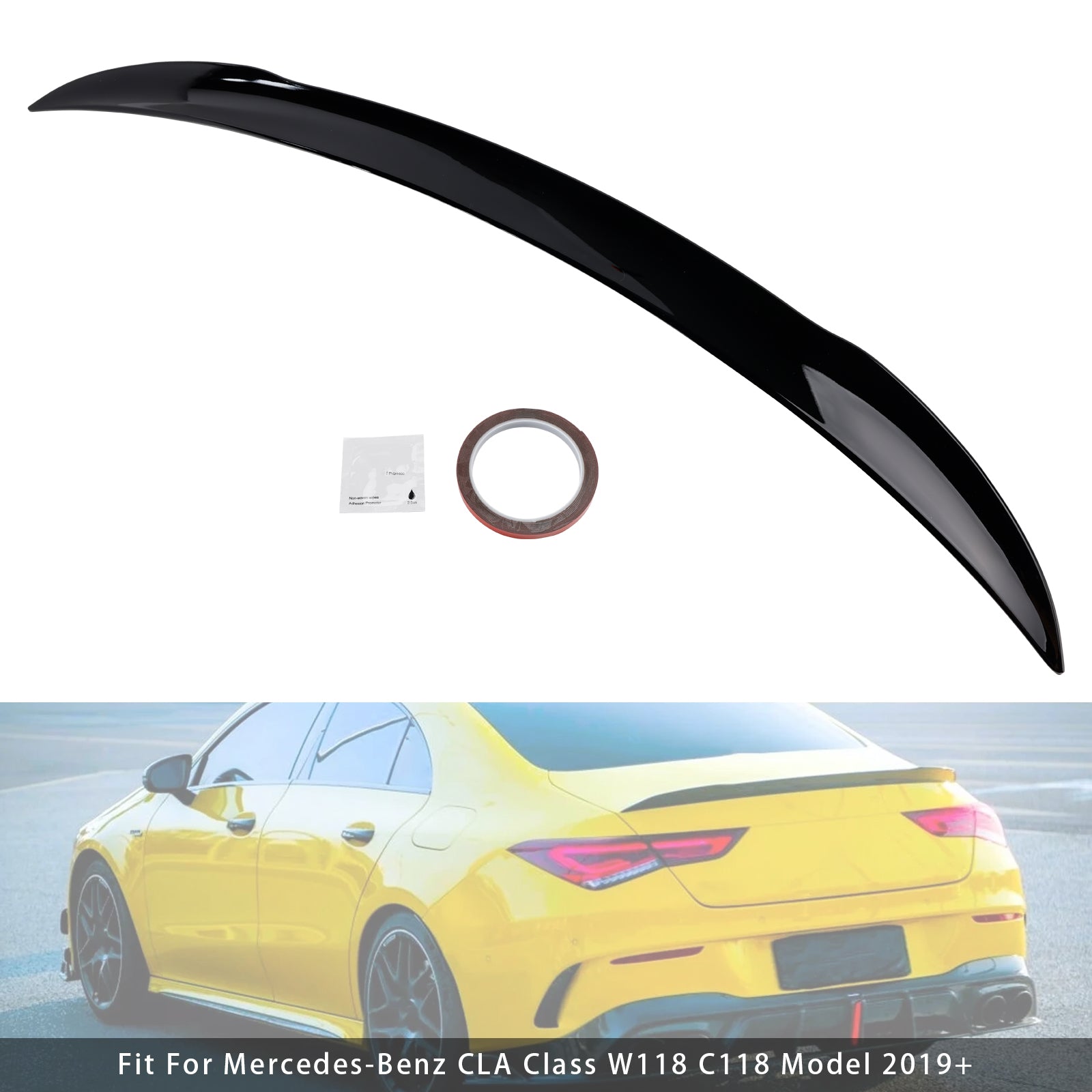 Gloss Black Rear Boot Spoiler For Mercedes-Benz CLA-Class W118 C118 2019+
