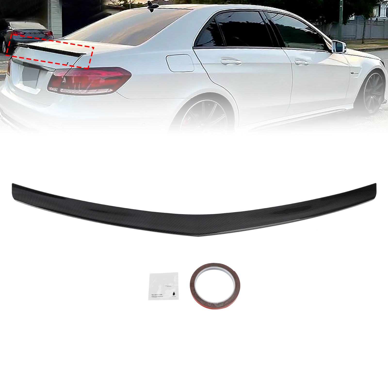 Carbon Fiber Look Rear Boot Spoiler For Mercedes-Benz E-Class W212 2008-2016
