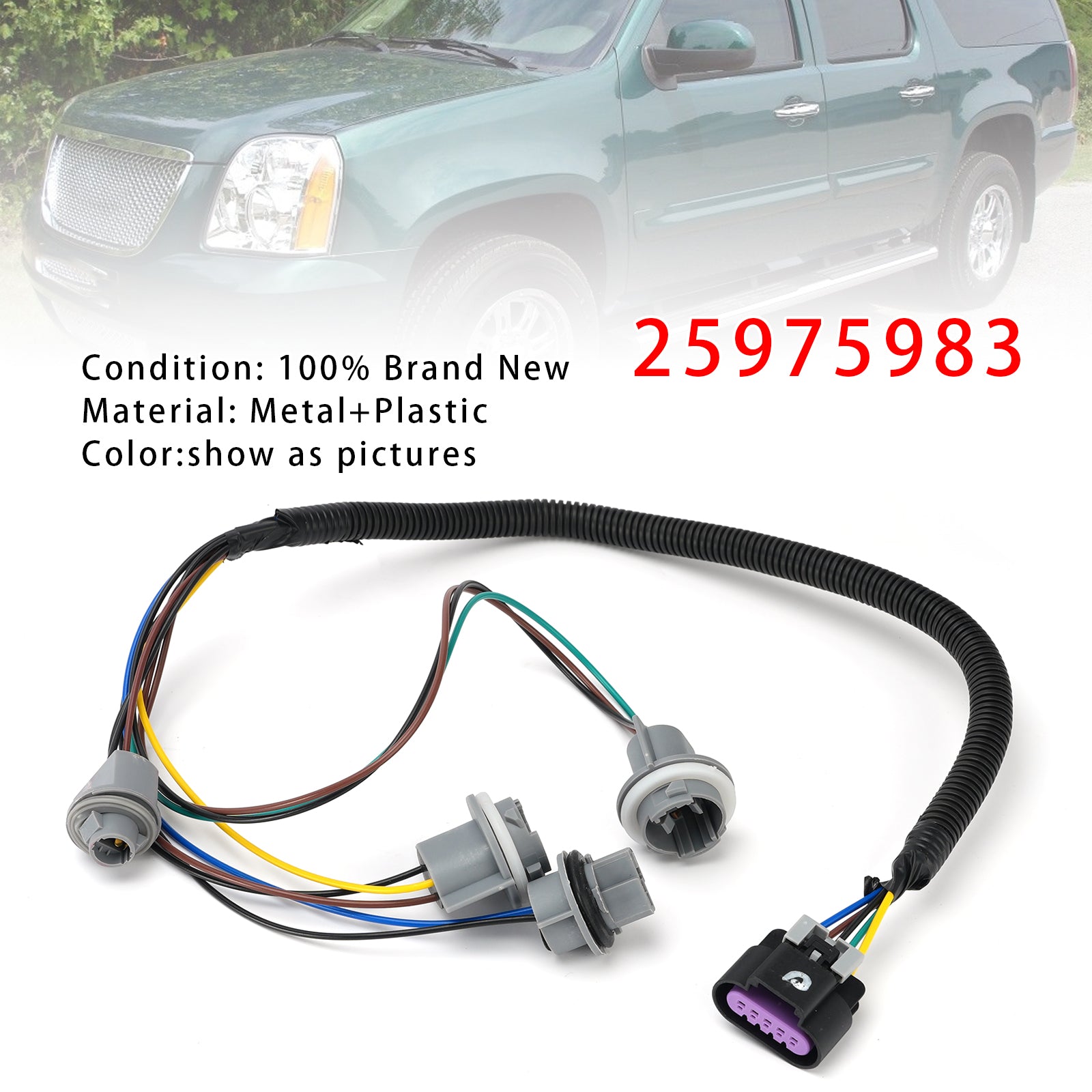 Tail Light Wiring Harness 25975983 For GMC Yukon XL 1500 2500 2007-2014