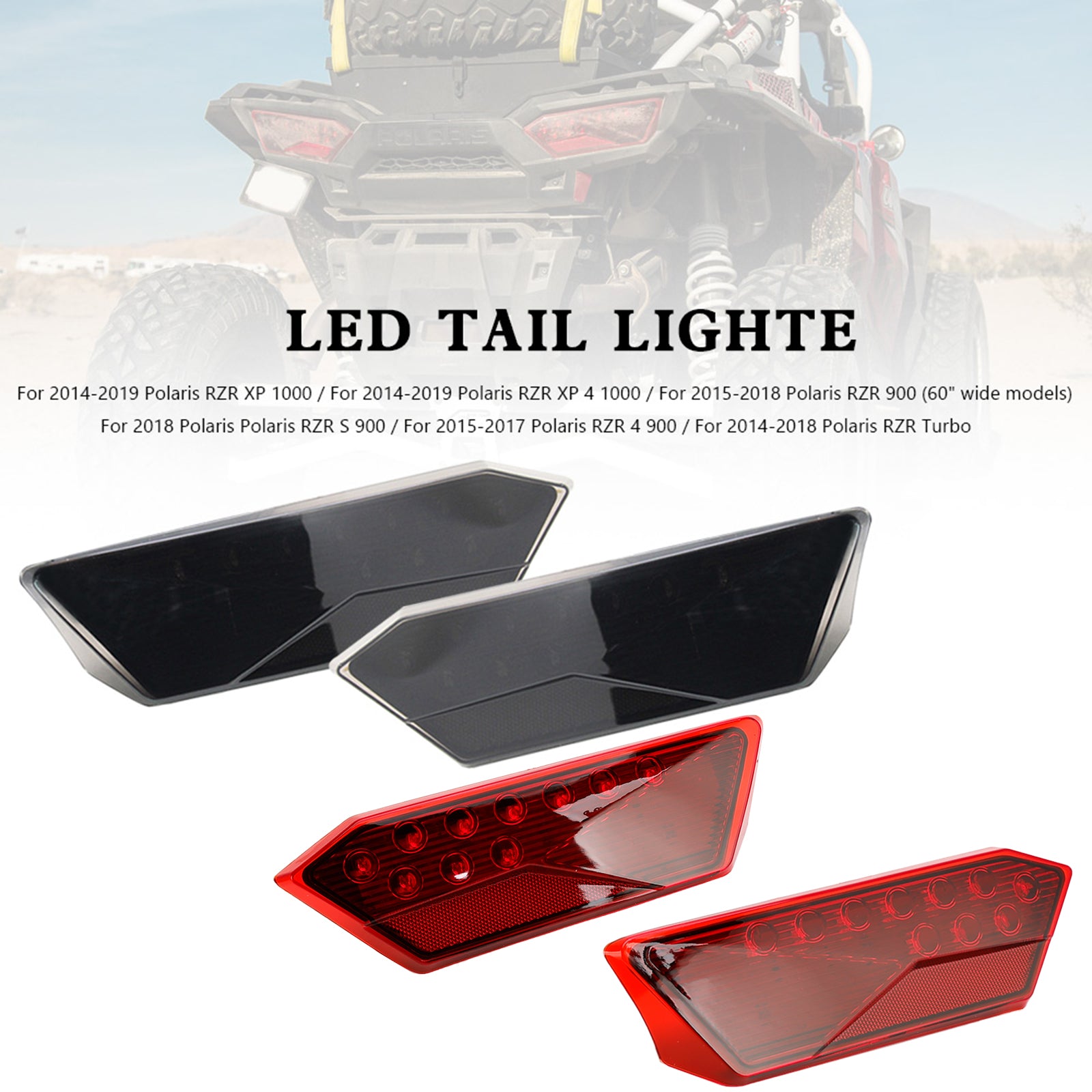 2412341 2412342 LED Tail Lights For Polaris RZR Turbo 1000 XP 900 S 2014-2019
