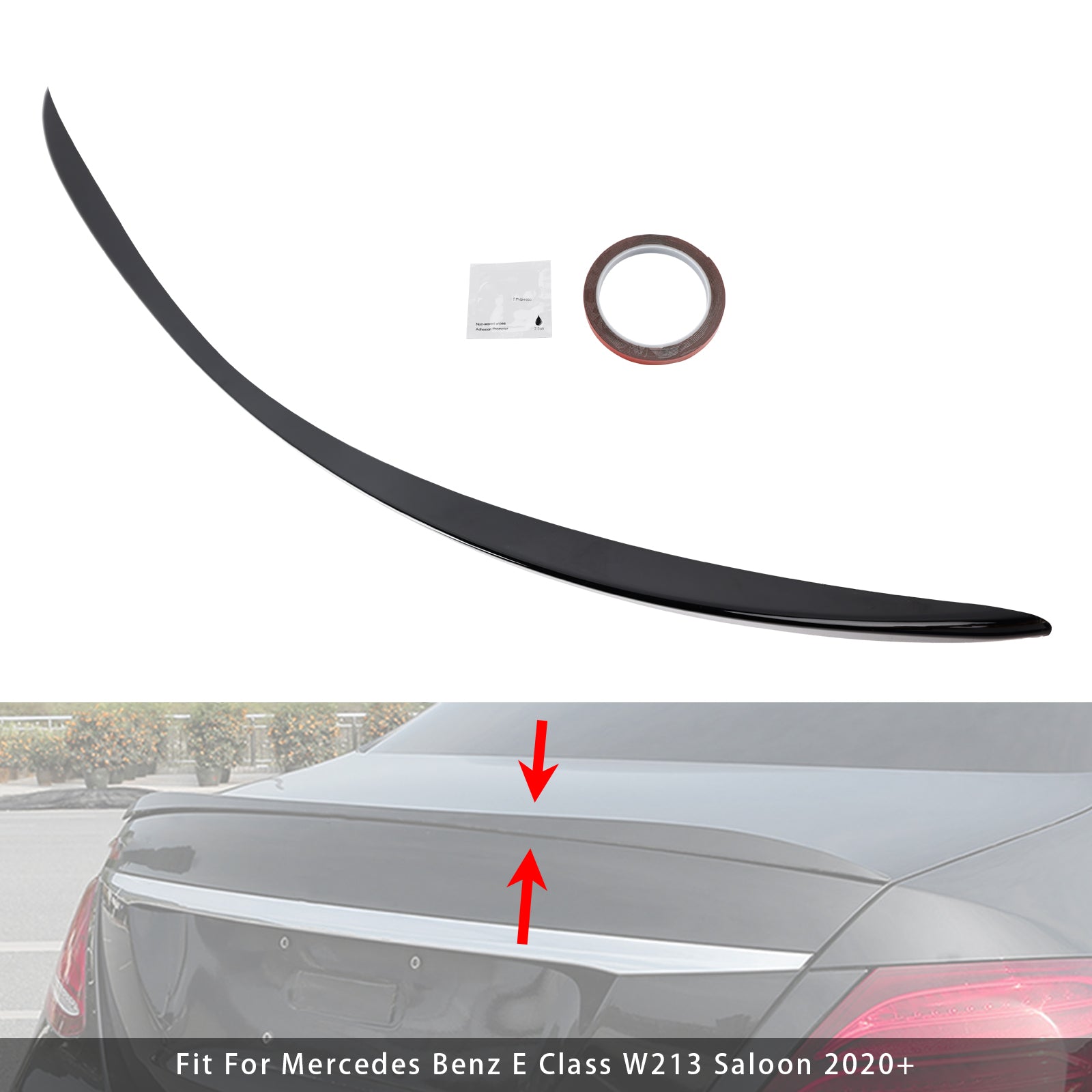 2020+ Mercedes-Benz E-Class W213 E63 Style Gloss Black Rear Boot Spoiler