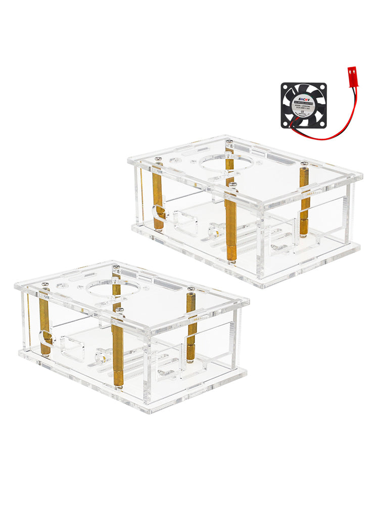 Orange Pi 4A Transparent Protective Box Orange Pi 4A Acrylic Case w Cooling Fan