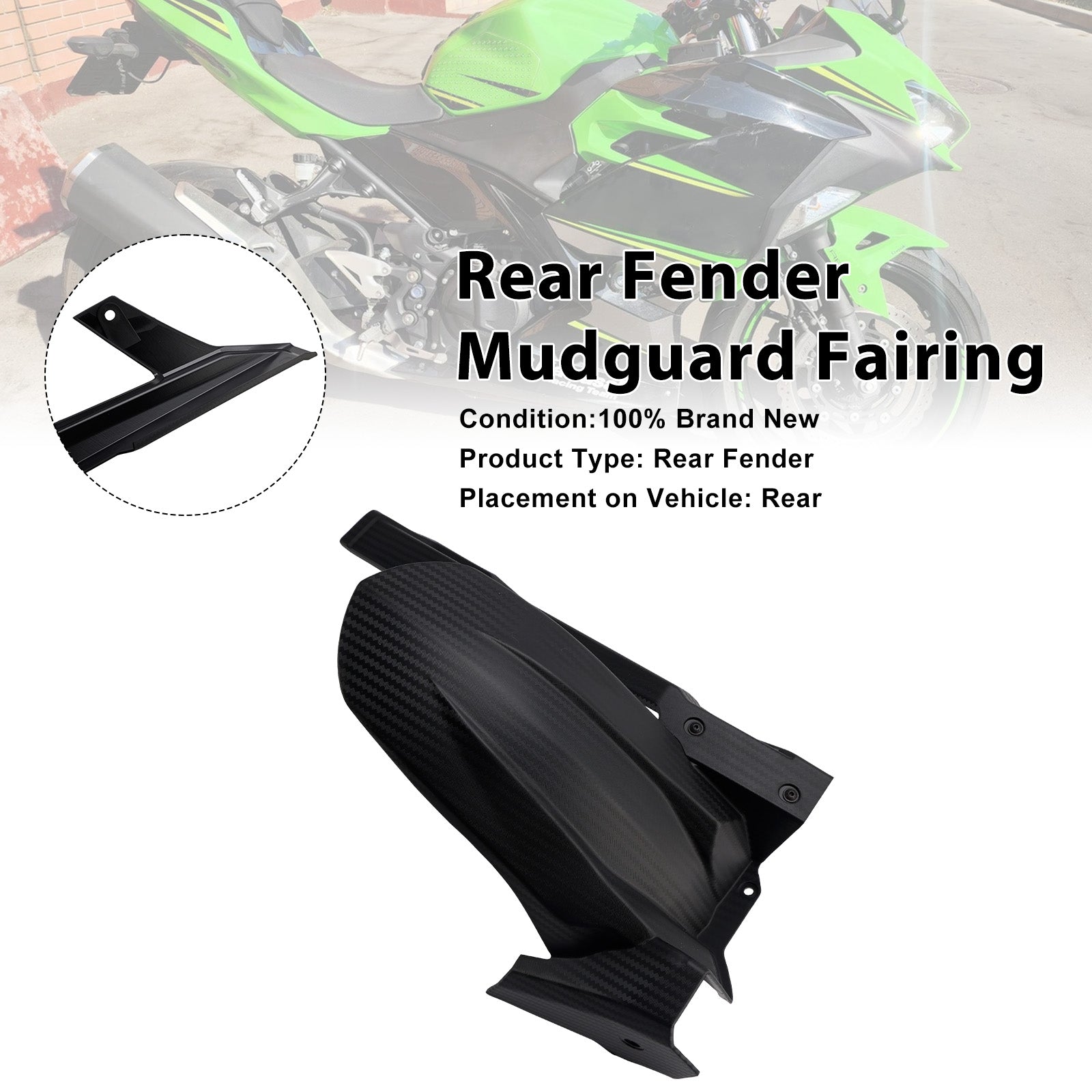 2024-2026 For Kawasaki Ninja 500 / Z500 Rear Fender Fairing