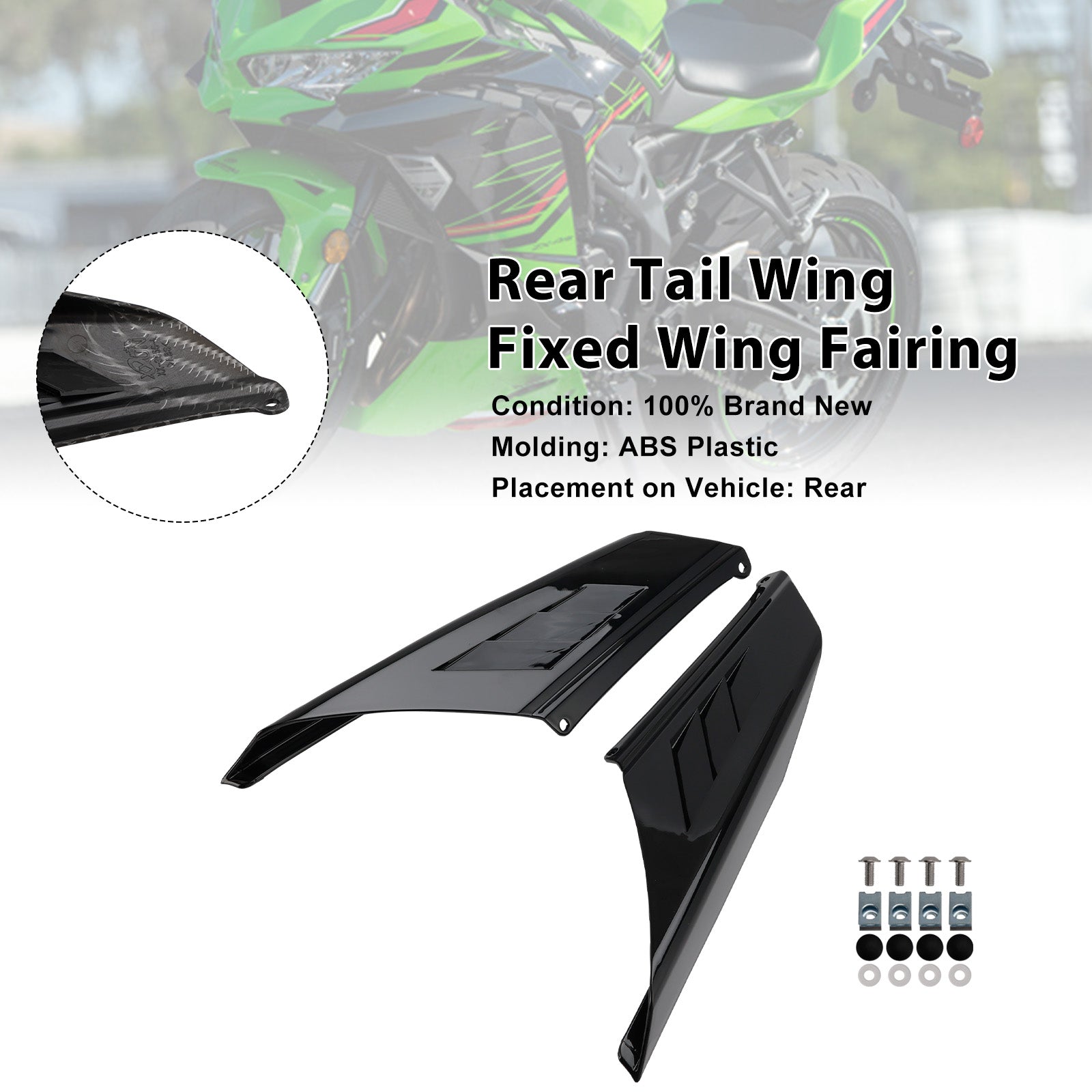 2023-2025 Kawasaki NINJA ZX-4R ZX-4RR Rear Tail Wing Fixed Wing Fairing