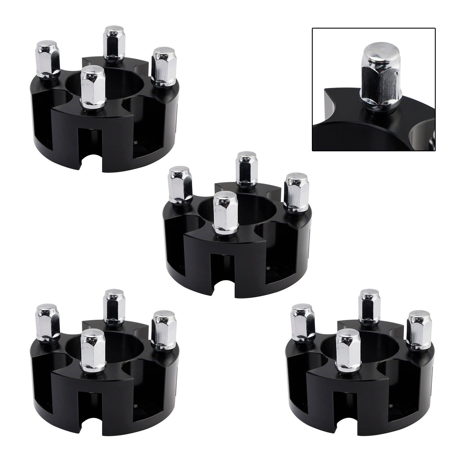 2" Wheel Spacers Kit Cable Golf Carts Lug Nuts Black For Yamaha Club Car Ezgo