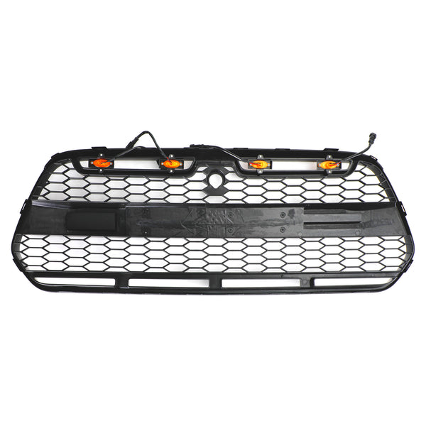 شبكة المصد الأمامي باللون الأسود غير اللامع مع مصابيح LED تناسب Ford Transit MK8 2015-2018 Raptor