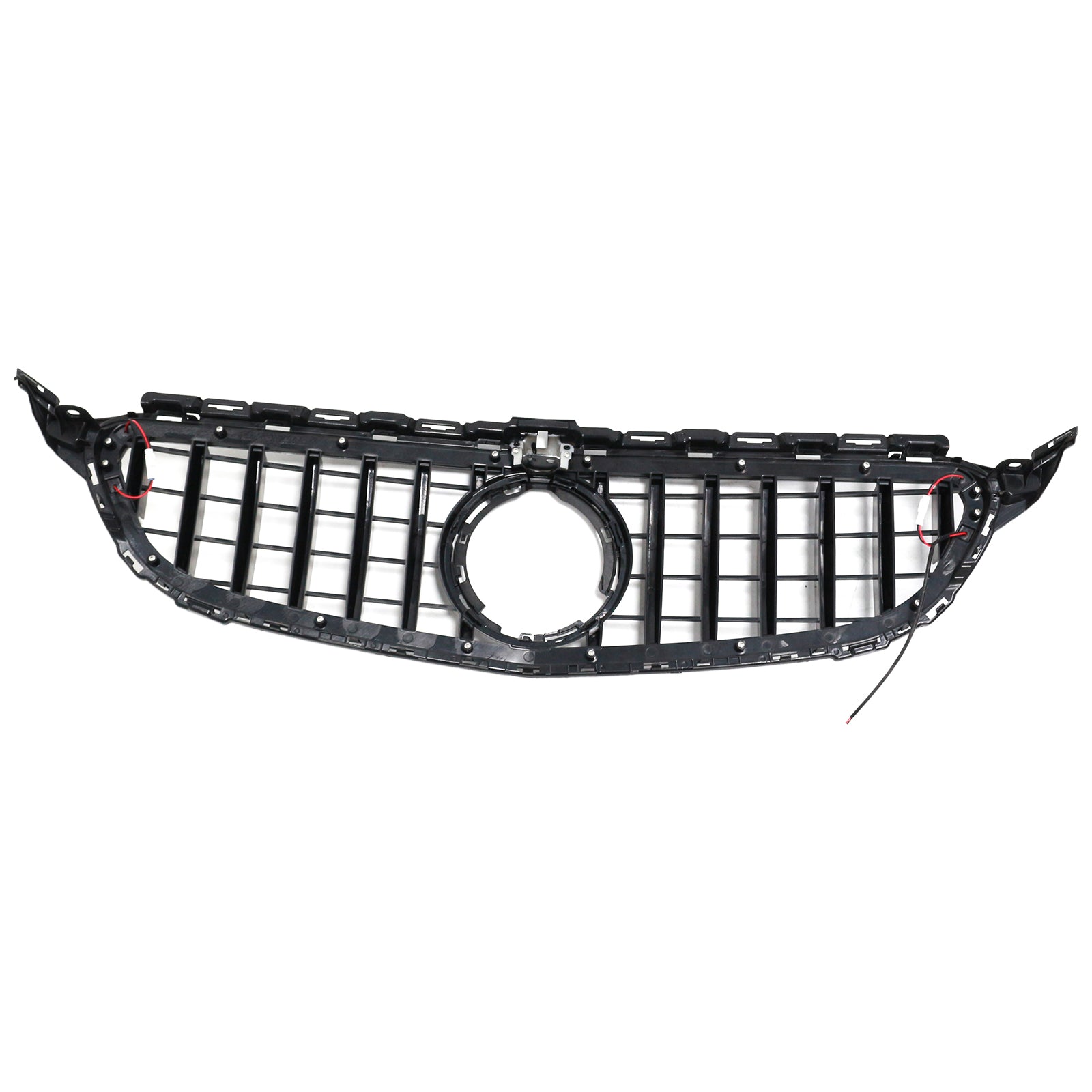 Black Front Bumper Grill Grille Fit Mercedes W205 C250 C300 2015-2021 W/LED