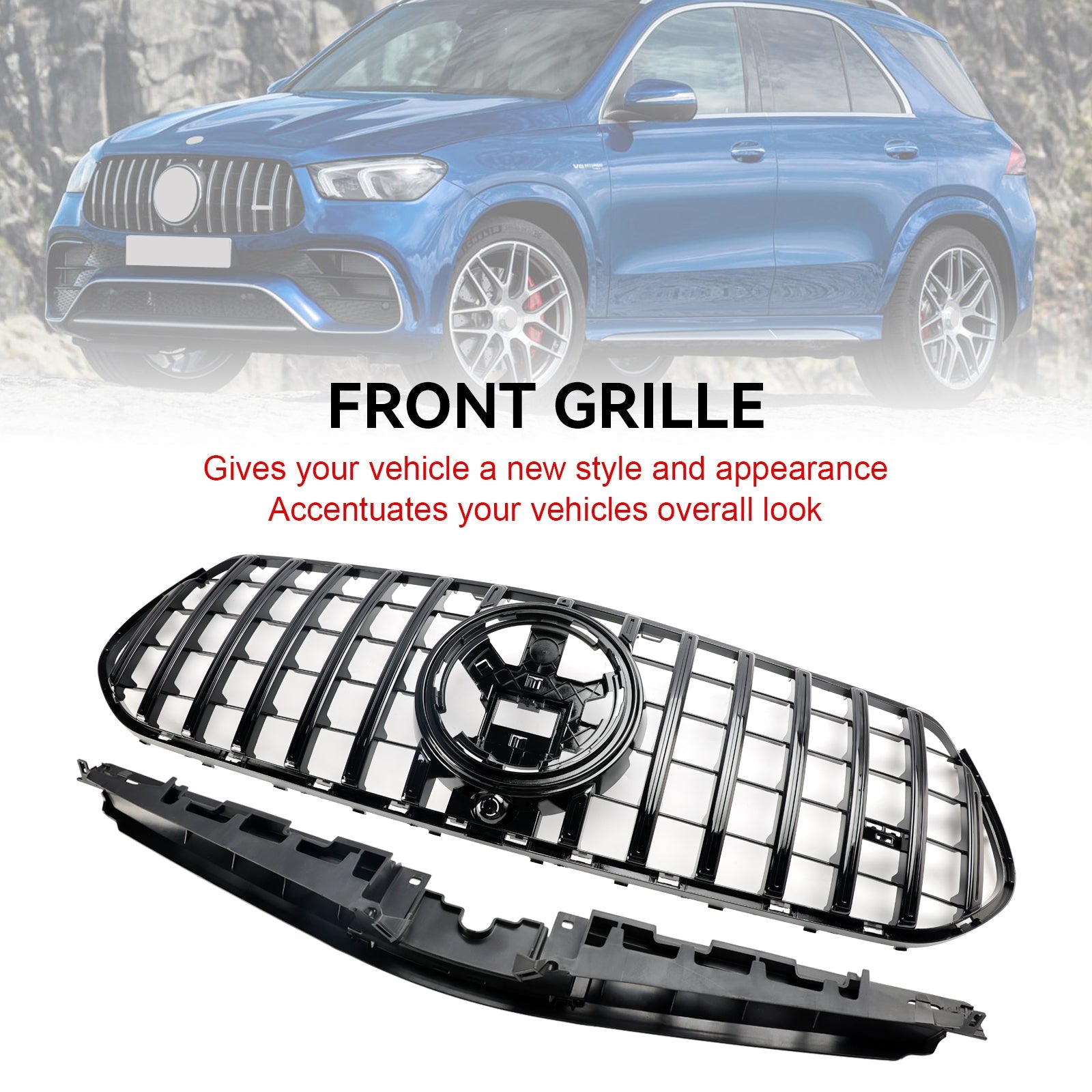 Front Bumper Grill Grille Fit Mercedes Benz W167 GLE350 GLE450 AMG-Line 2024