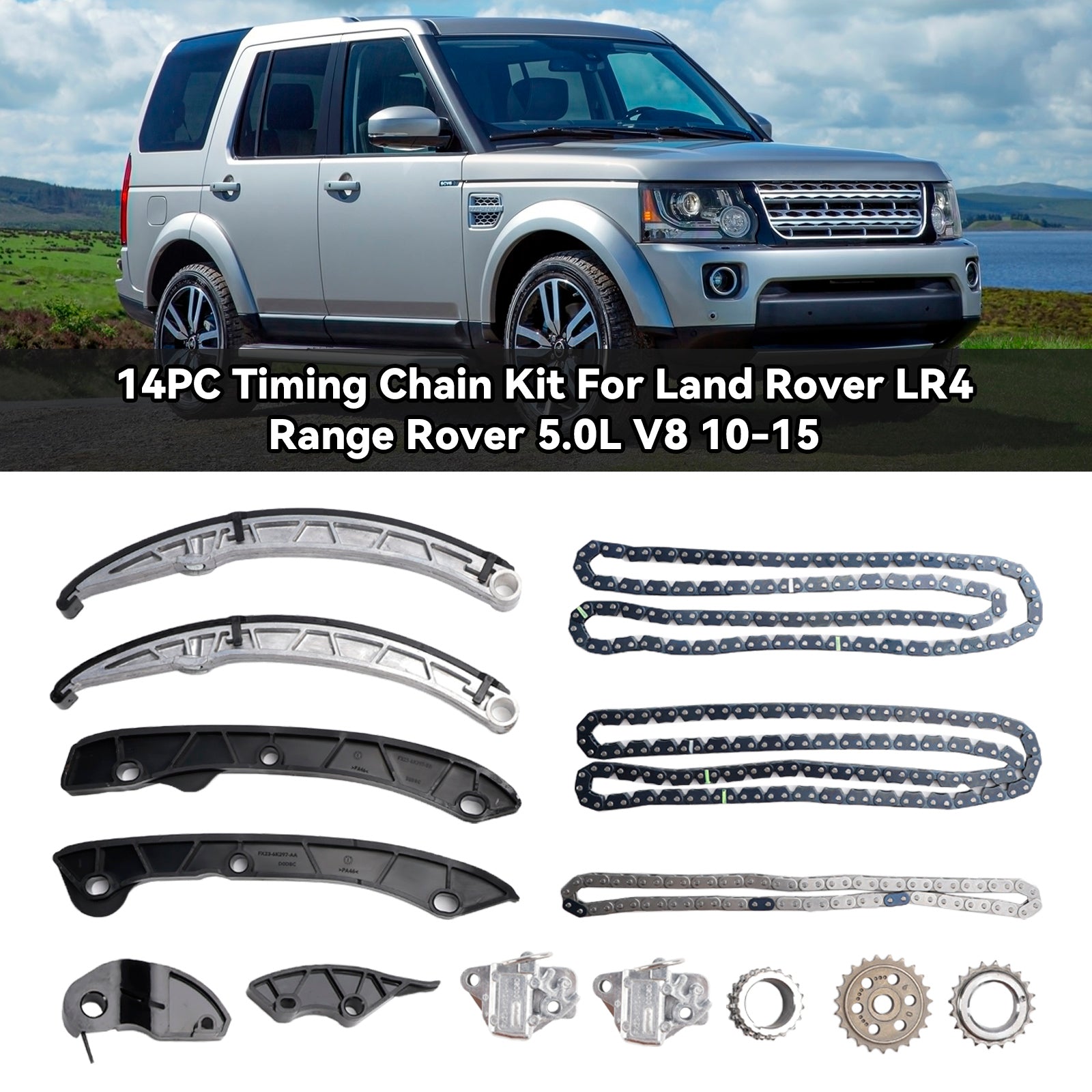 2011-2015 Land Rover Range Rover (Sport) 5.0L V8 14PC Kit de cadena de distribución