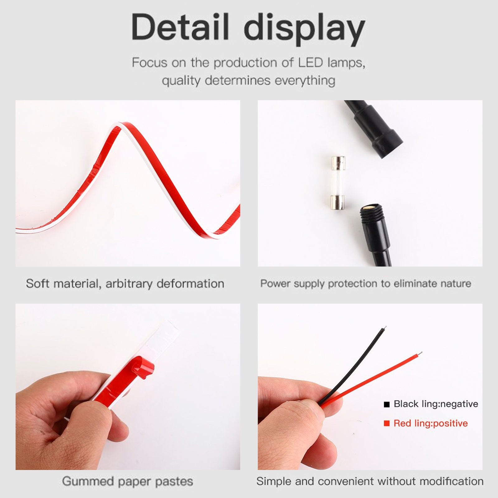 Car Hood LED Daytime Running Light Strip Flexible Dynamic Scan Start Up