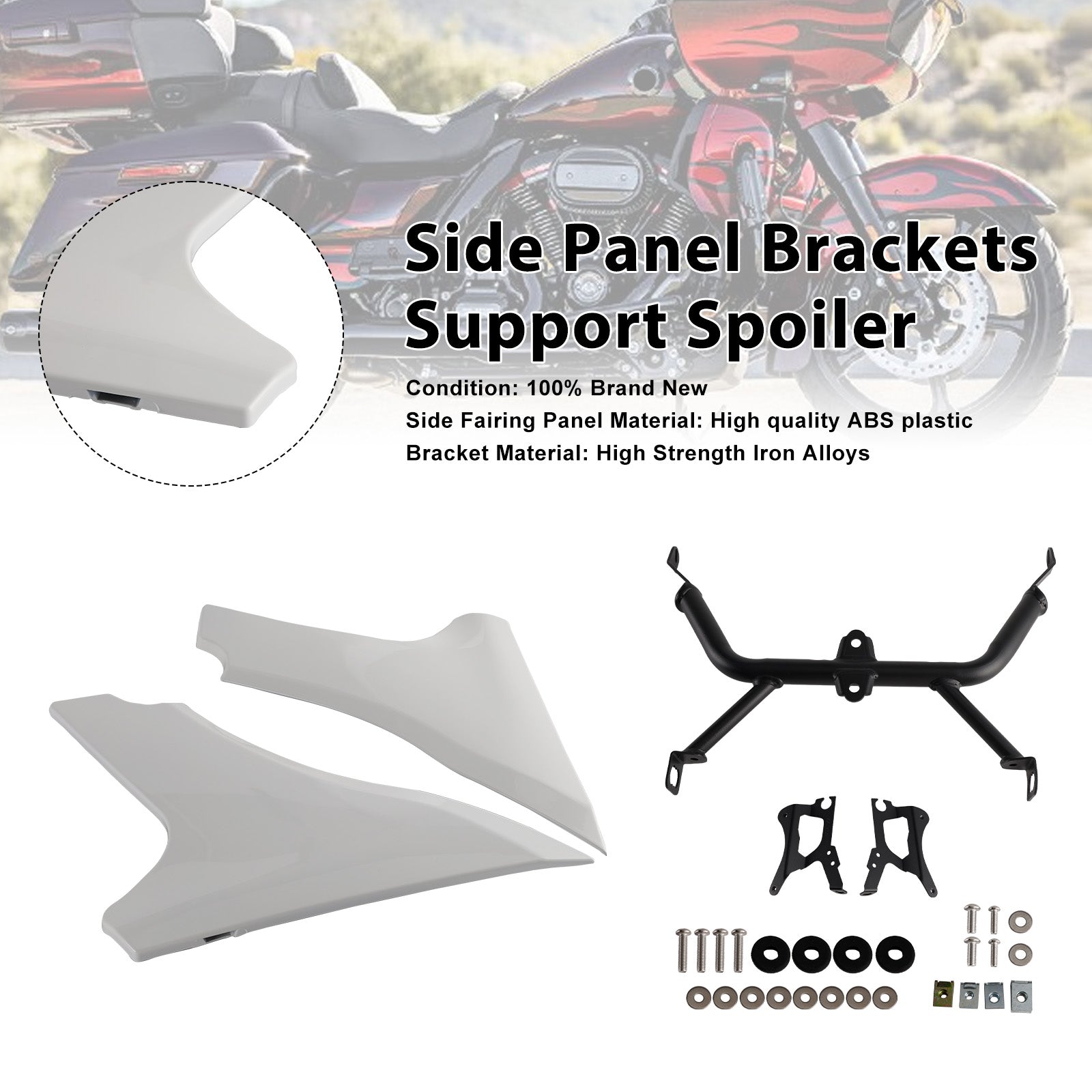 Side Panel Brackets Support Spoiler For CVO 121 117 Road Glide FLTRXSE 2023-2025