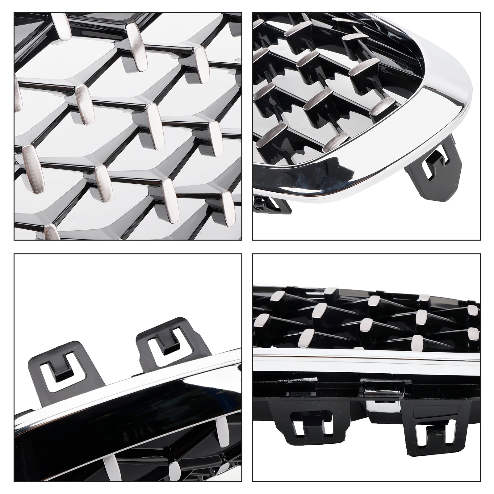 Front Kidney Grille Grill For BMW 1 Series F40 19-23 Silver Diamond Style