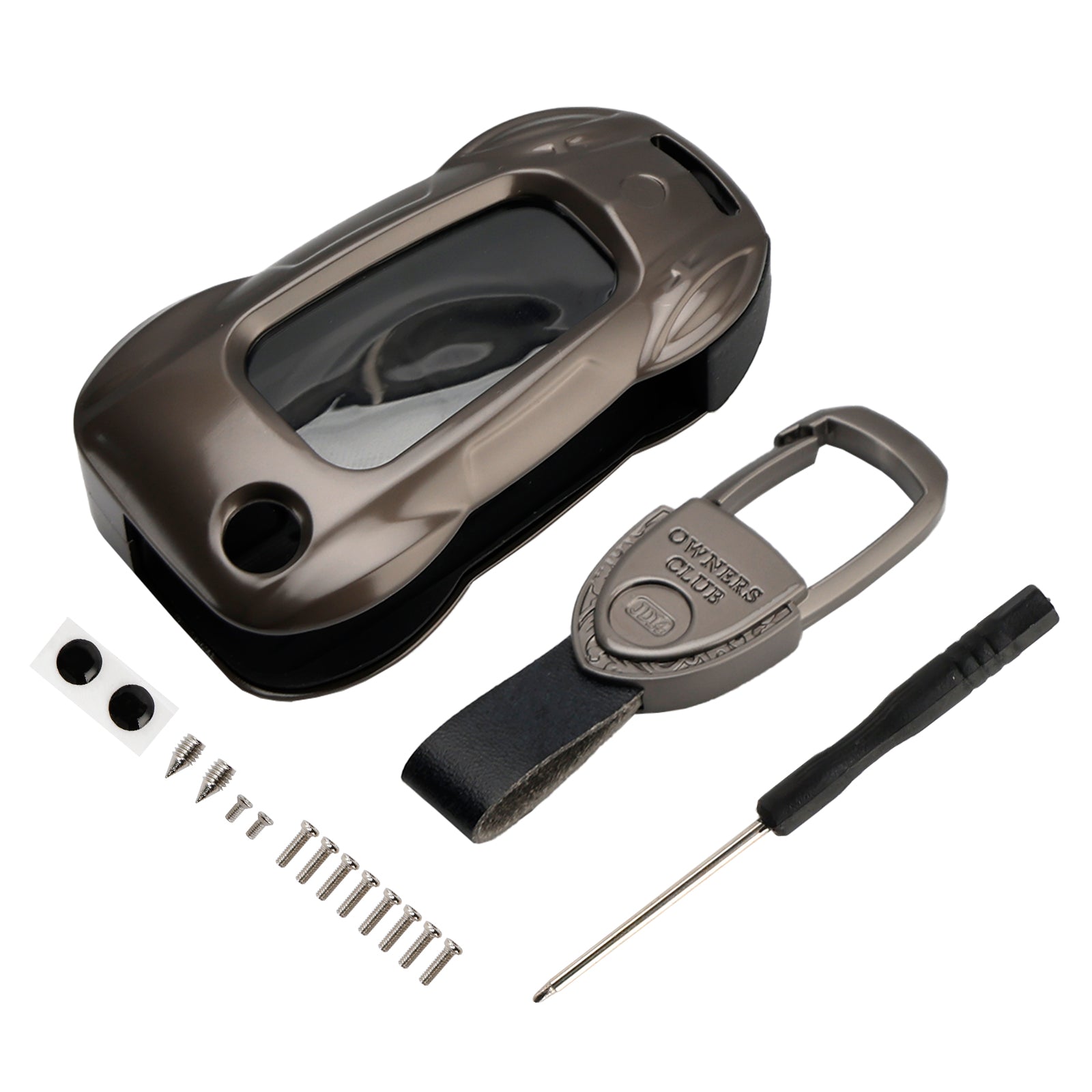 Audi A1 A3 S3 Leather Alloy Zinc Car Key Gray Case Cover