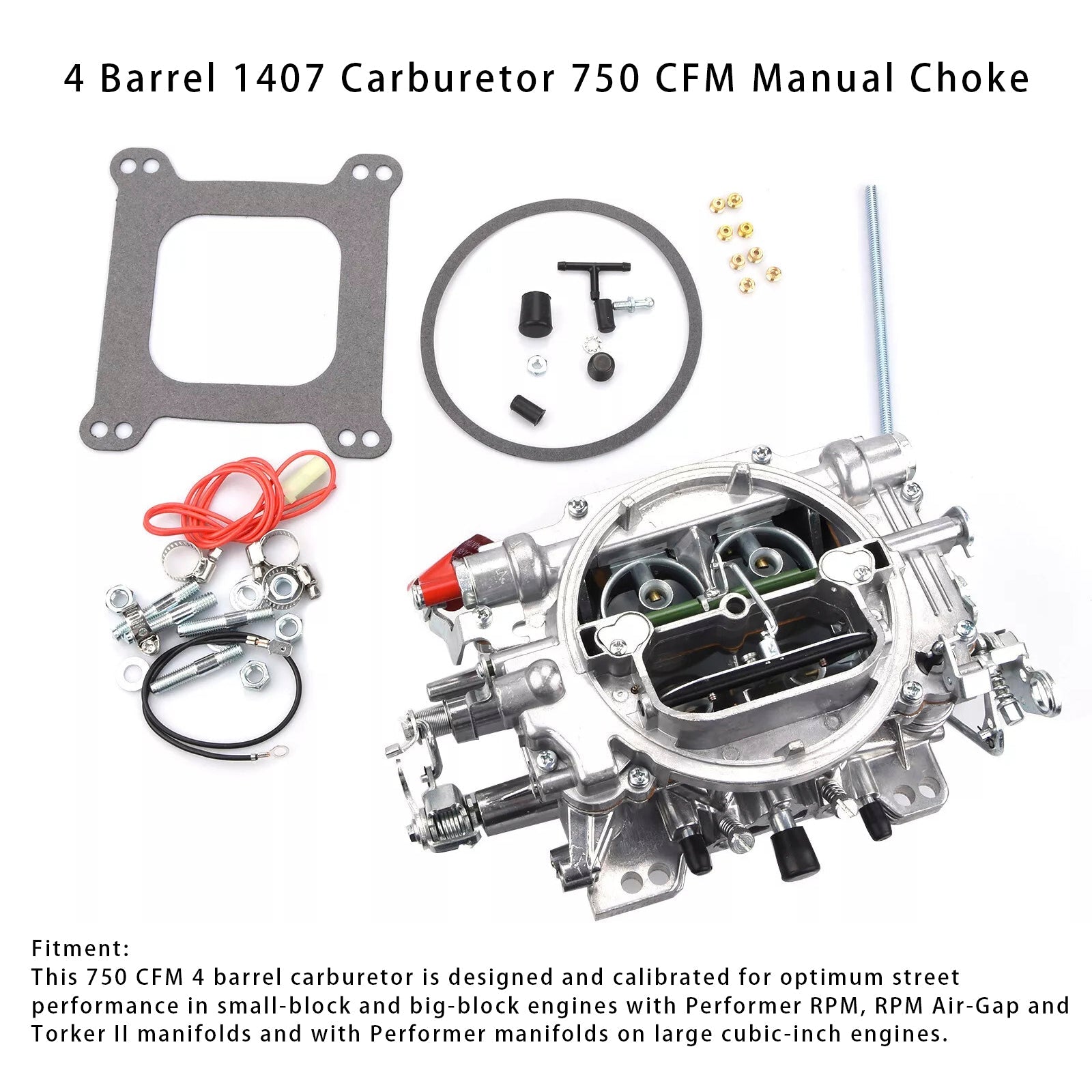 4 Barrel 1407 Carburetor 750 CFM Manual Choke