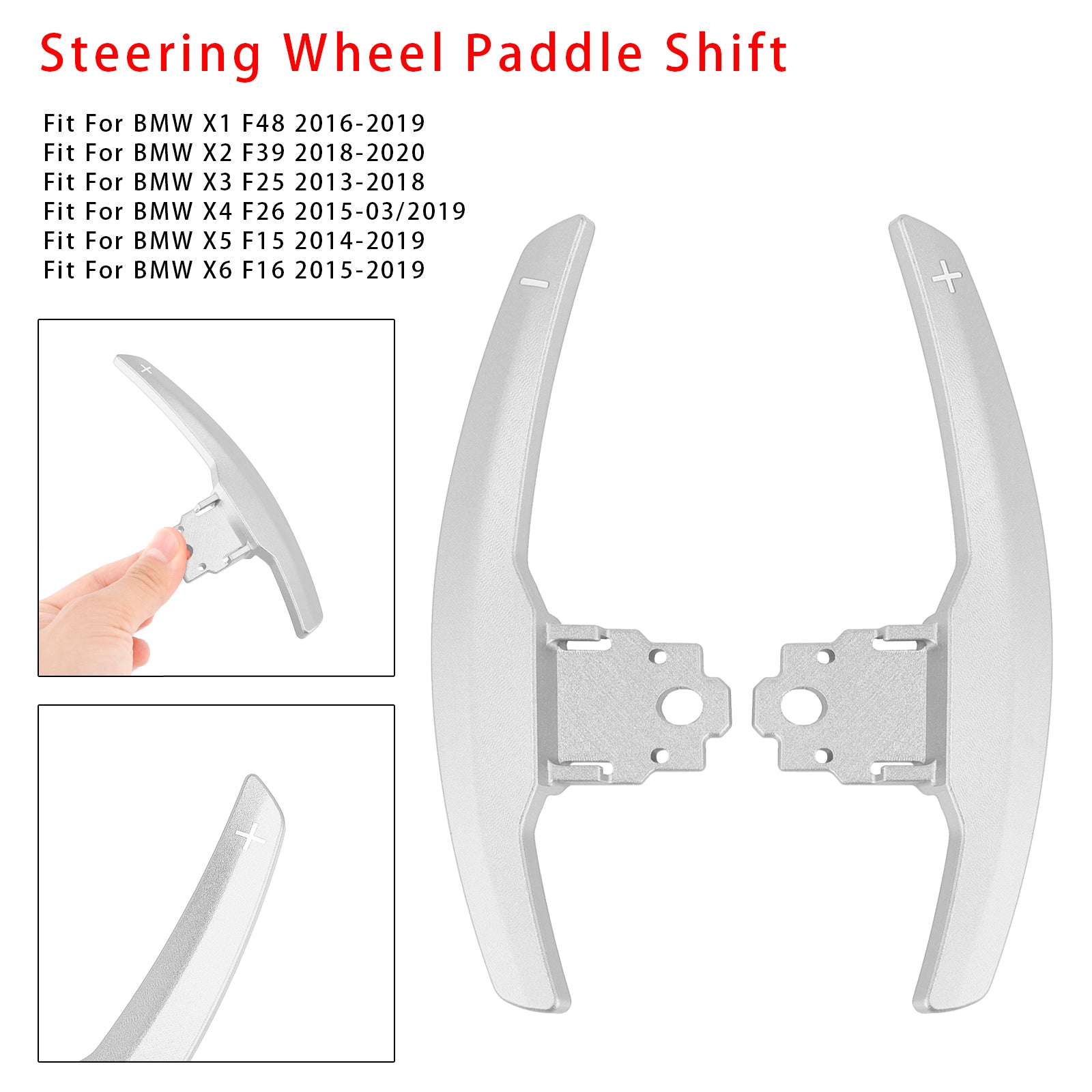 Paddle Shifter Extension For BMW F Series F30 F31 F32 F10 X3 X5 Aluminium Silver