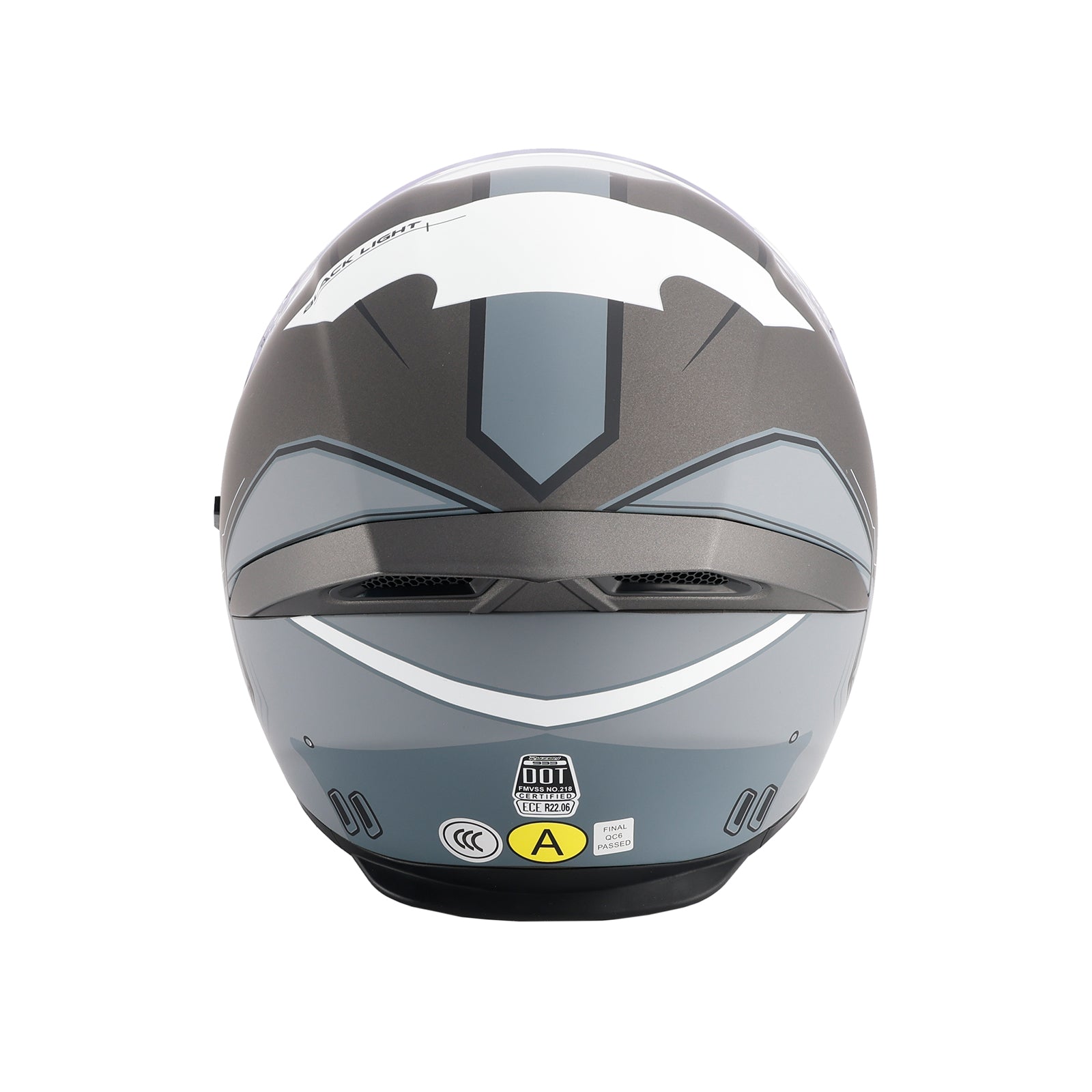 DOT Motorcycle Helmet Adult Street Full Face Gray White