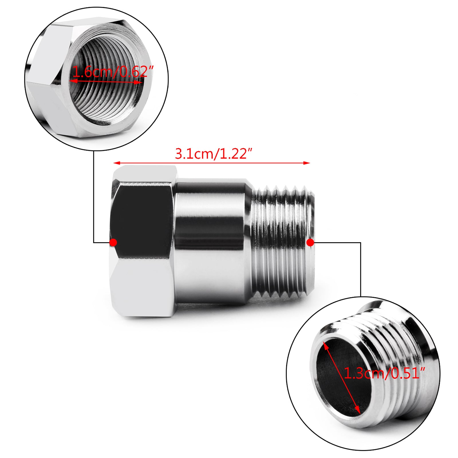 4xUniversal M18X1.5 O2 Sensor de oxígeno tubo de prueba extensión espaciador adaptador extensor