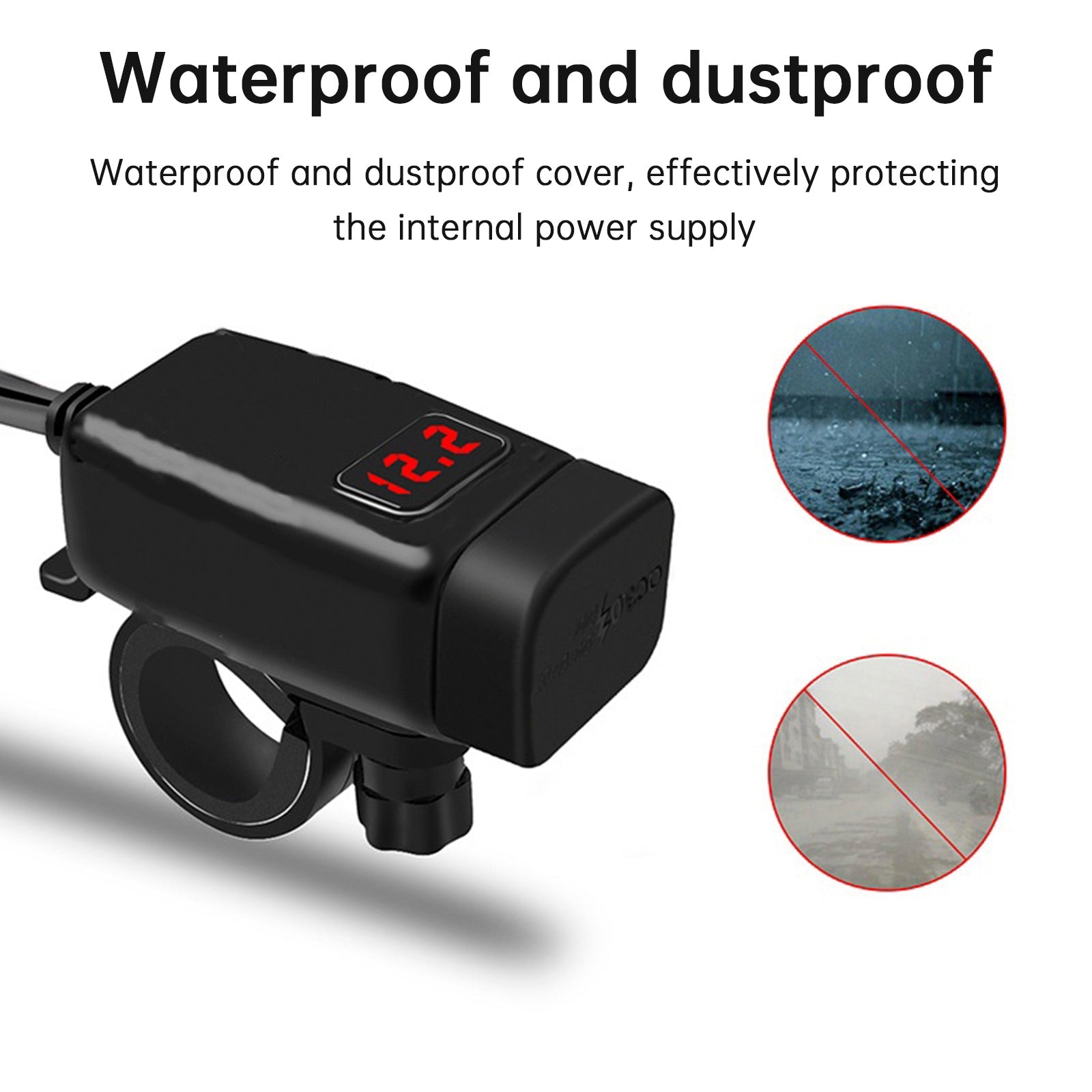 Motorcycle USB Super Fast Charger Handlebar Holder PD+QC3.0 Tpye-C Power Adapter