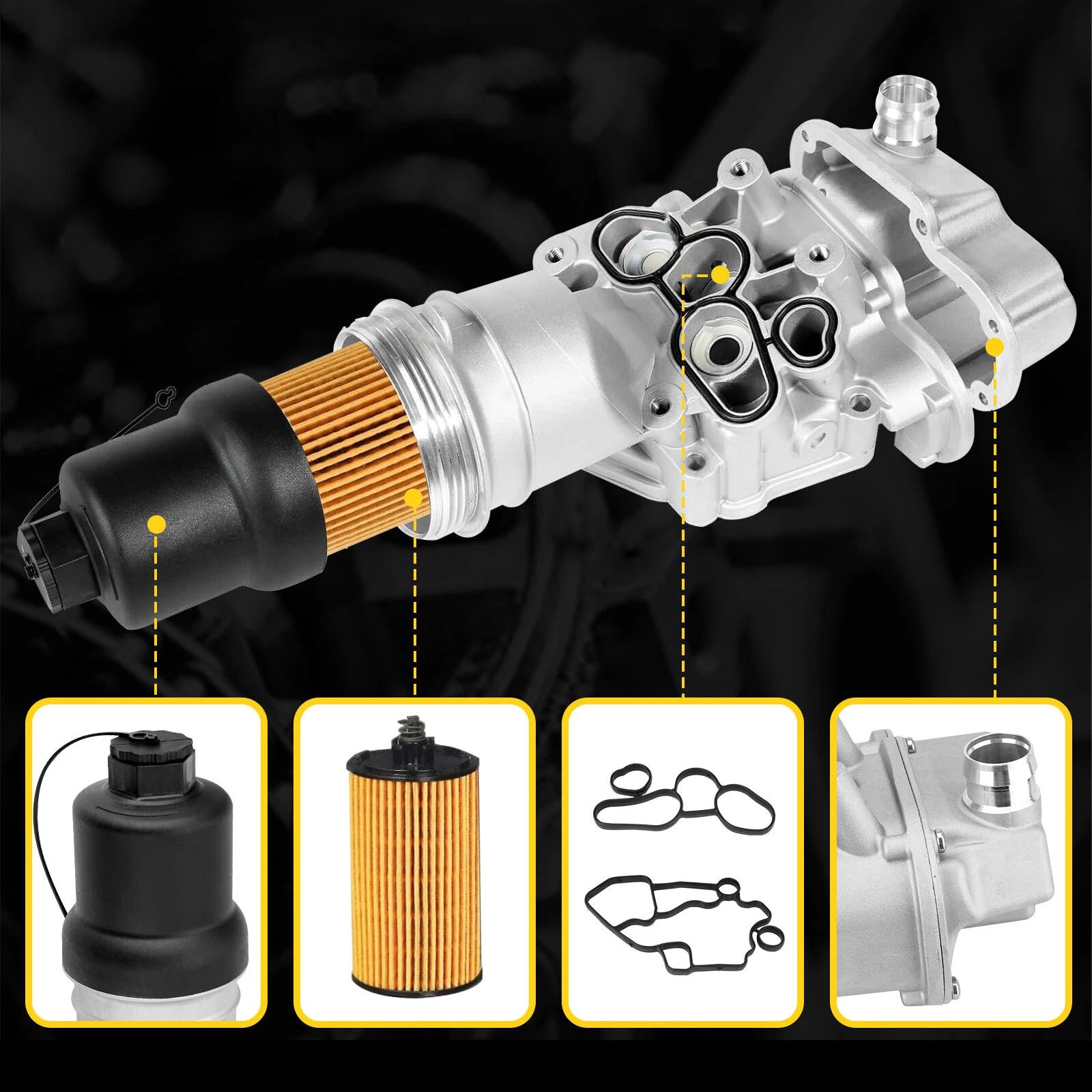 2006-2008 A3 2.0L Engine Oil Cooler Oil Filter Assembly 06F115397J 06F115397H 918-592