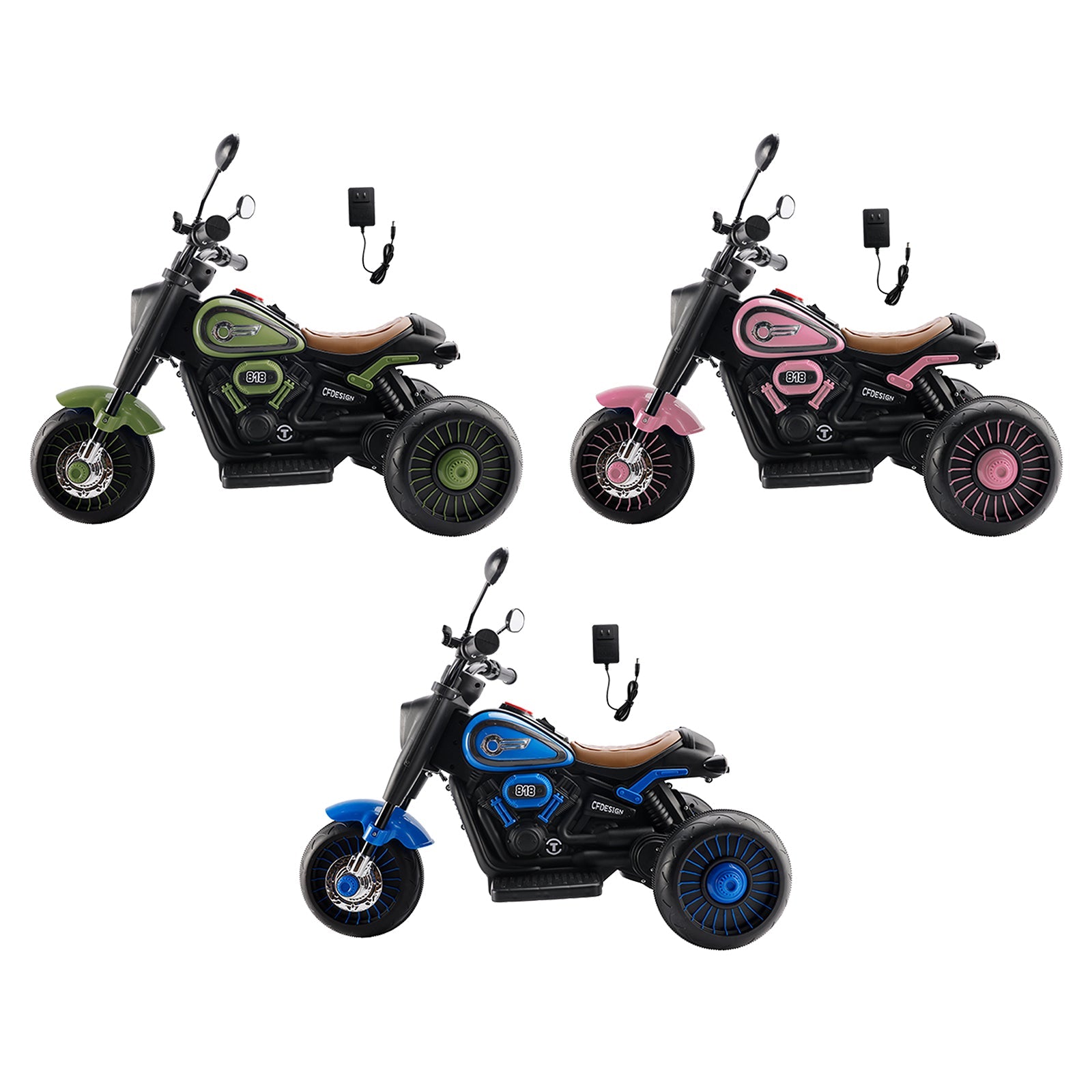 3Wheel 6V Kid Ride On Motorcycle Electric Toy With Colorful Light And Music