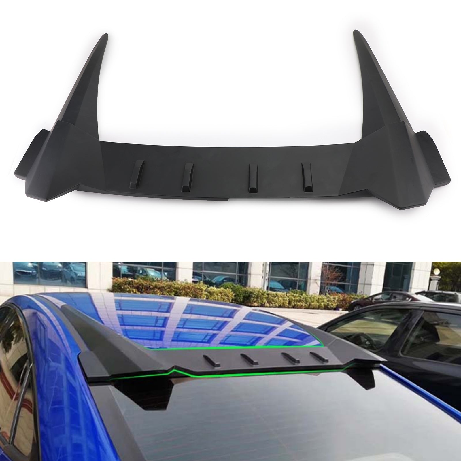 R style Rear Roof Cover Spoiler Wing Diffuser Fit 16-21 HONDA CIVIC 10th Sedan