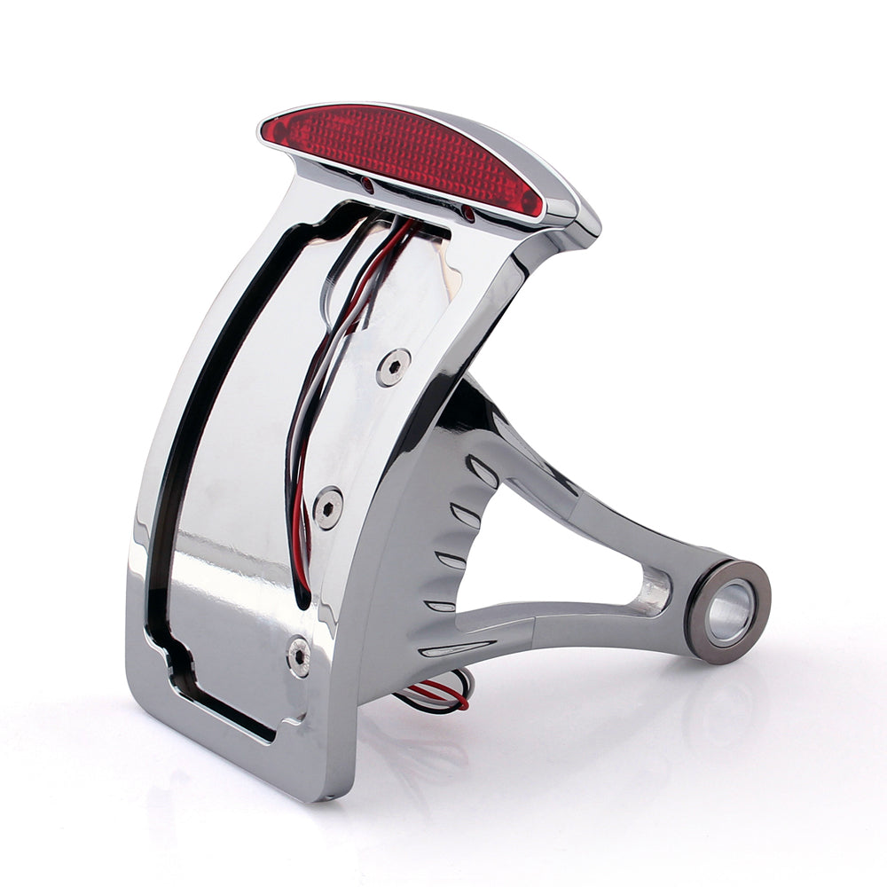 Side Axle Mount Chrome Billet License Plate Bracket Taillight Led Fit Harley