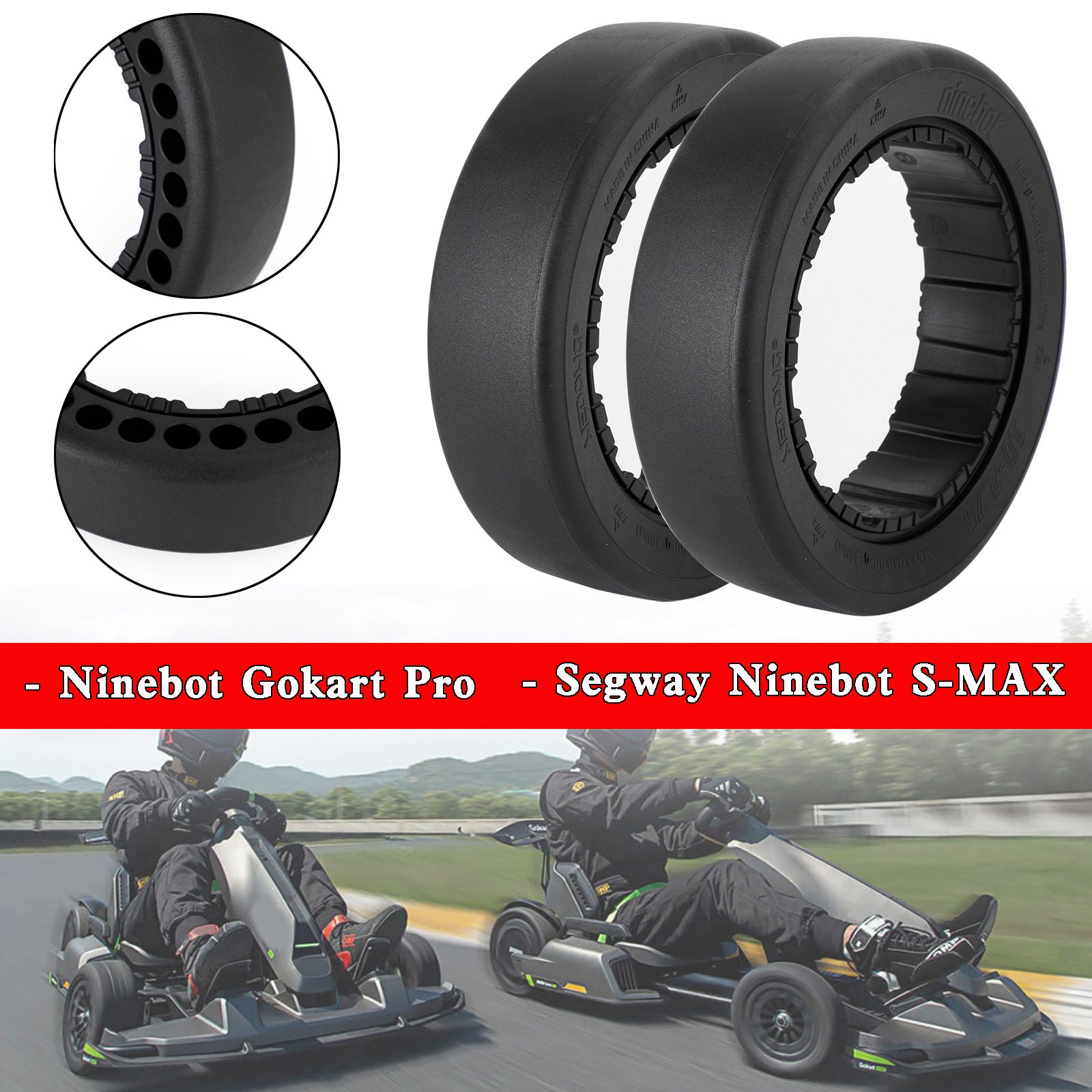 2 قطعة الإطارات الخلفية الانجراف لاستبدال Segway Ninebot Gokart Pro S MAX