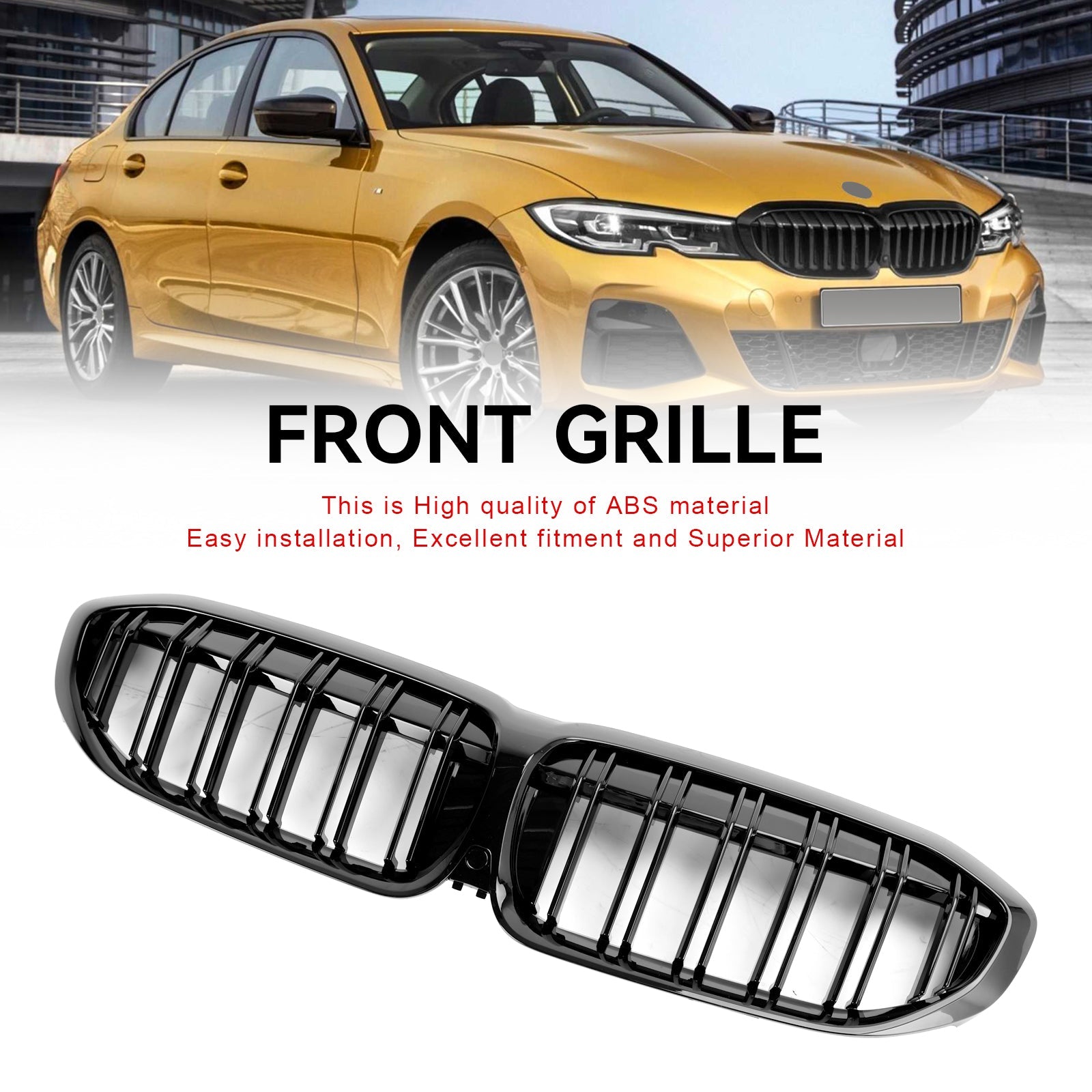 BMW 3 Series G20 2019-2022 Black Dual Slat Kidney Grille Grill 51138072085