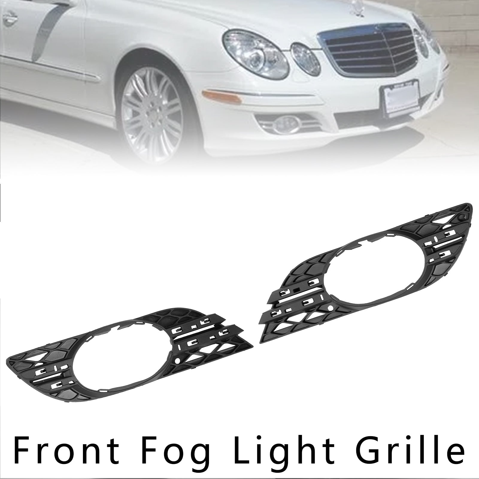 2PCS Fog Light Trim Set Fit Mercedes Benz E-Class W211 E320 E550 2007-2009