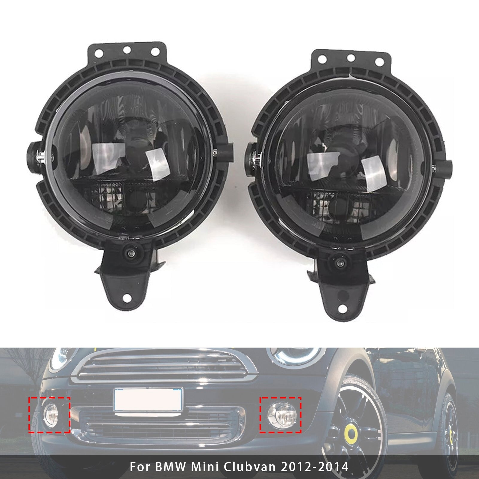 Pair Front Bumper Fog Light For Mini R55 R56 R58 R59 R60 63172751295 Smoke Lens