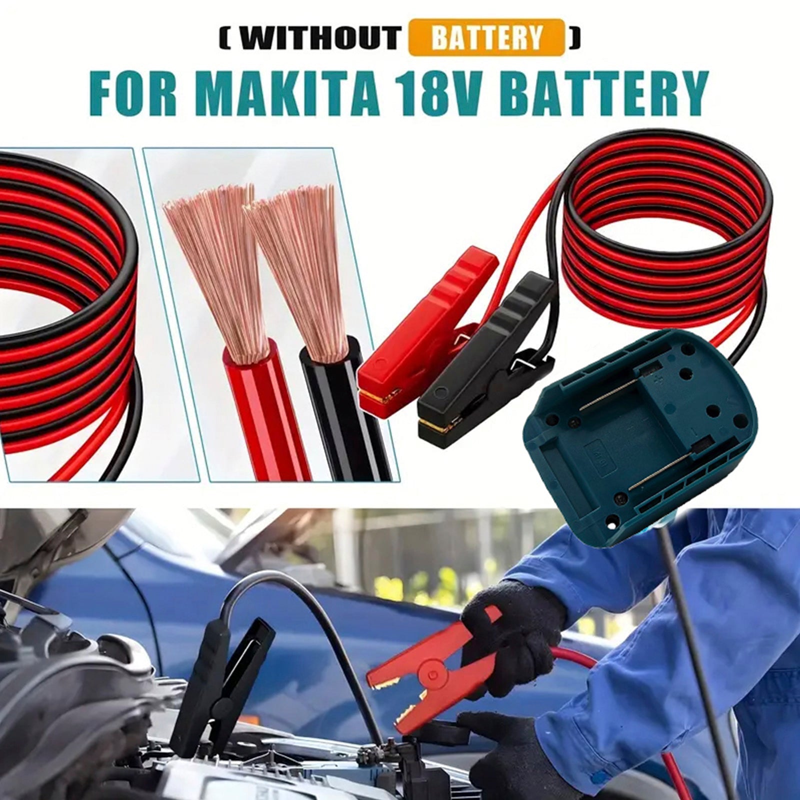 Car Battery Igniter Automotive Emergency Power Kits 12AWG Cable Jump Power Kit