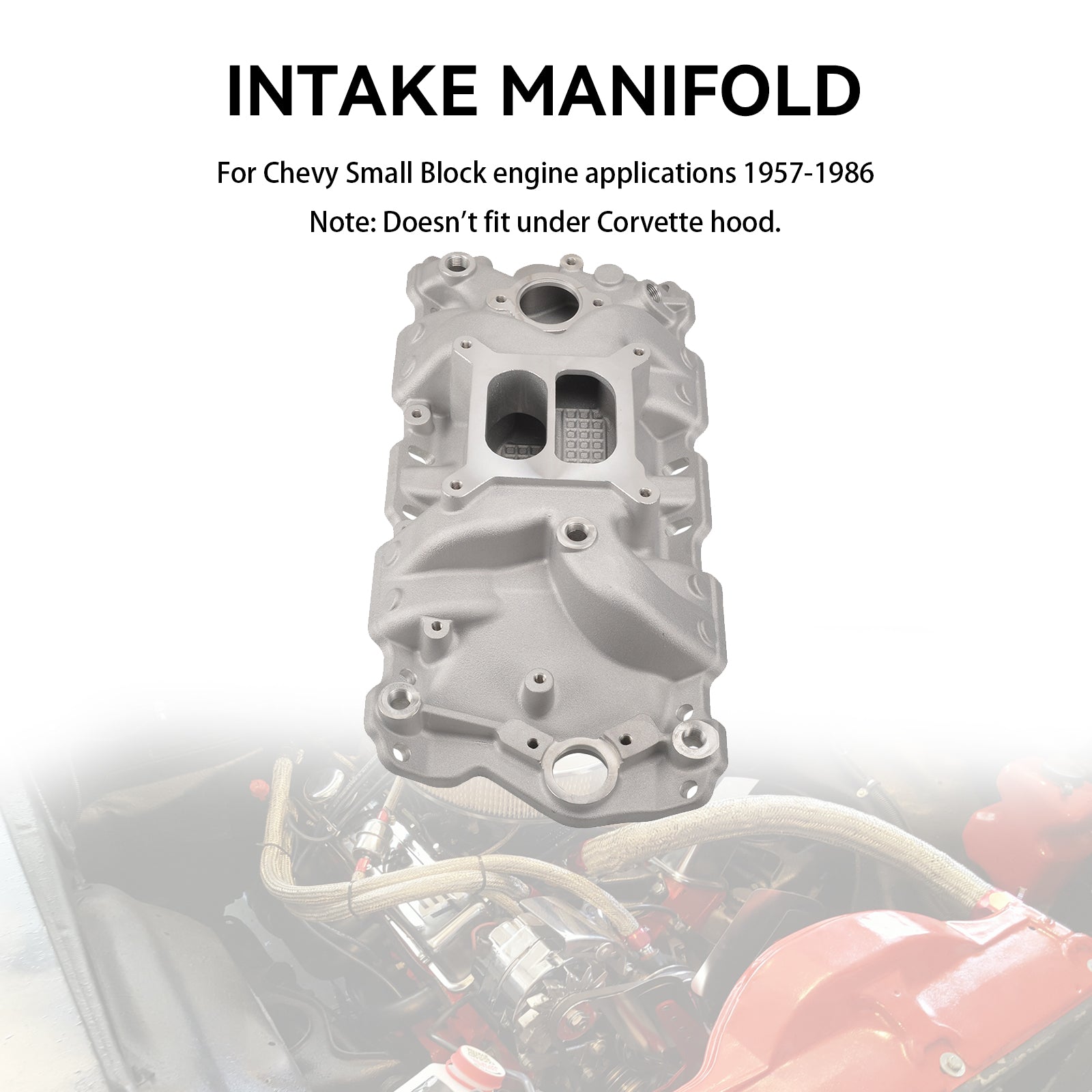 Dual Plane Intake Manifold fit Chevy Small Block 305 327 350 400 57-86 High Rise