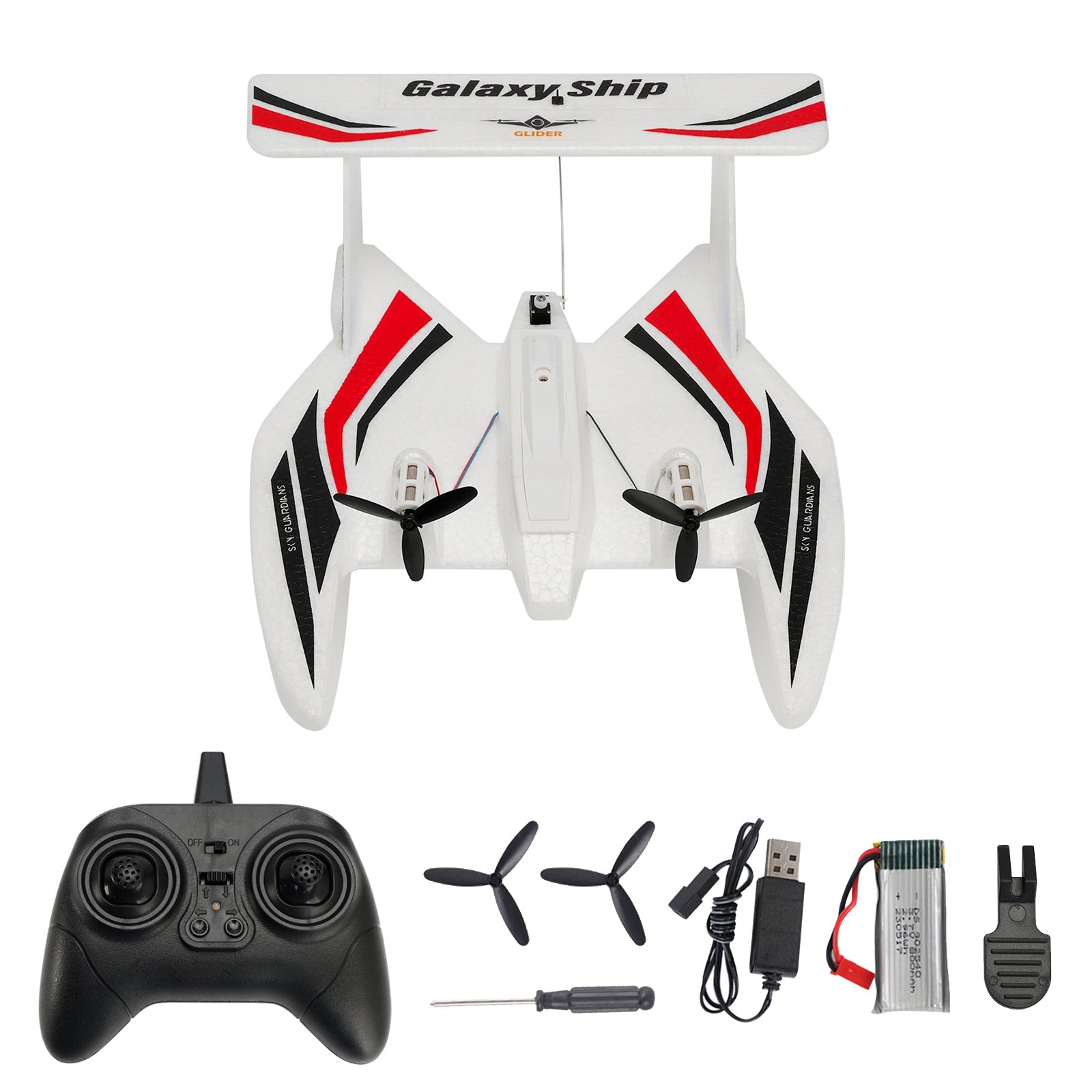 RC Plane For Water Land & Air Aircraft 3Ch Remote With 2 Batteries 2.4Ghz Red