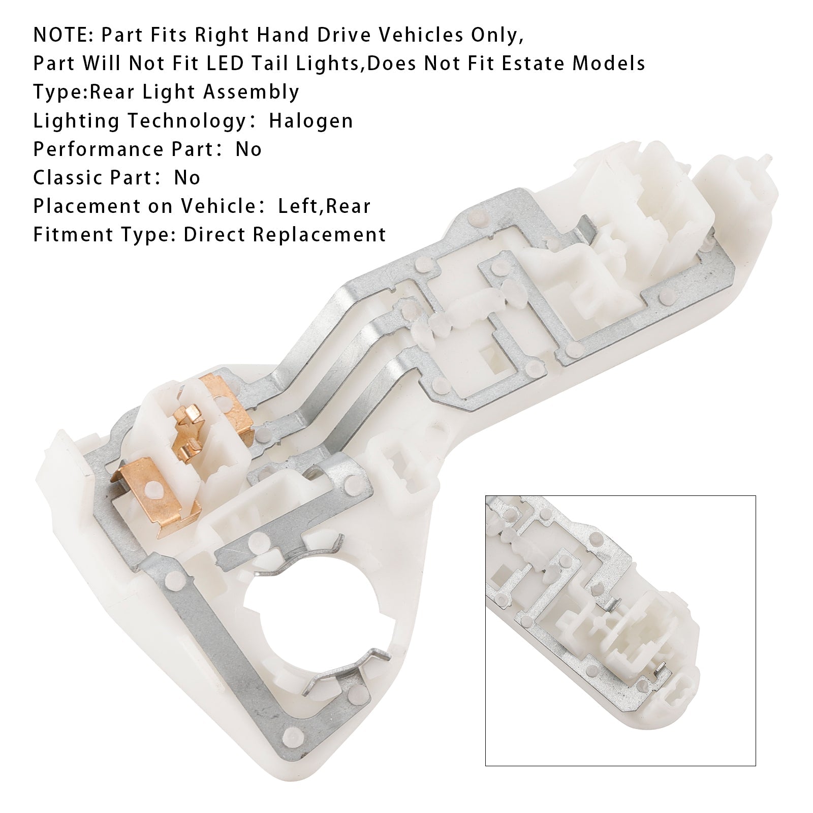 2013-2017 VW GOLF MK7 Inner Tail Light Bulb Carrier Left RHD 5G0945259A