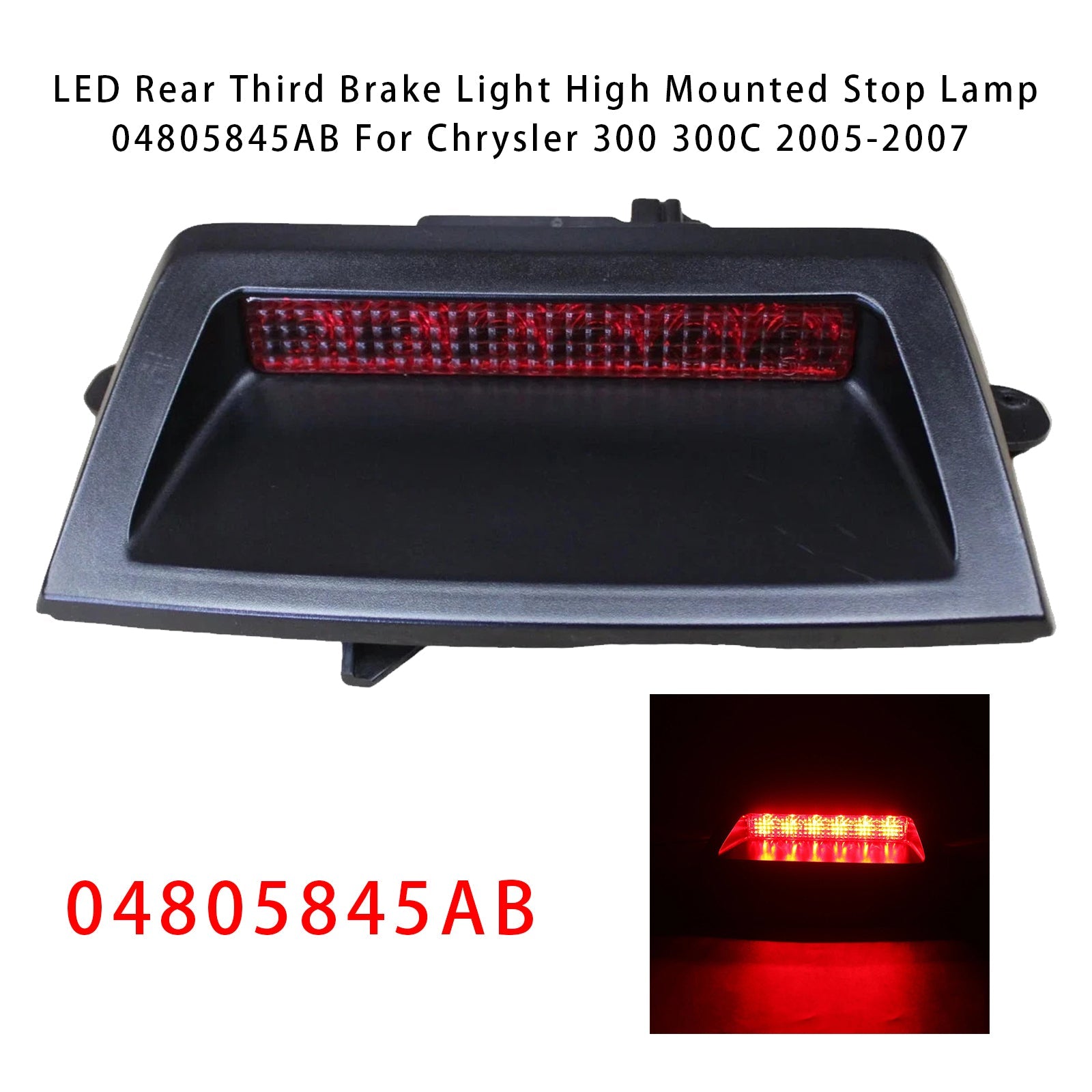 2005-2007 Chrysler 300 300C LED Rear Third Brake Light High Mounted Stop Lamp