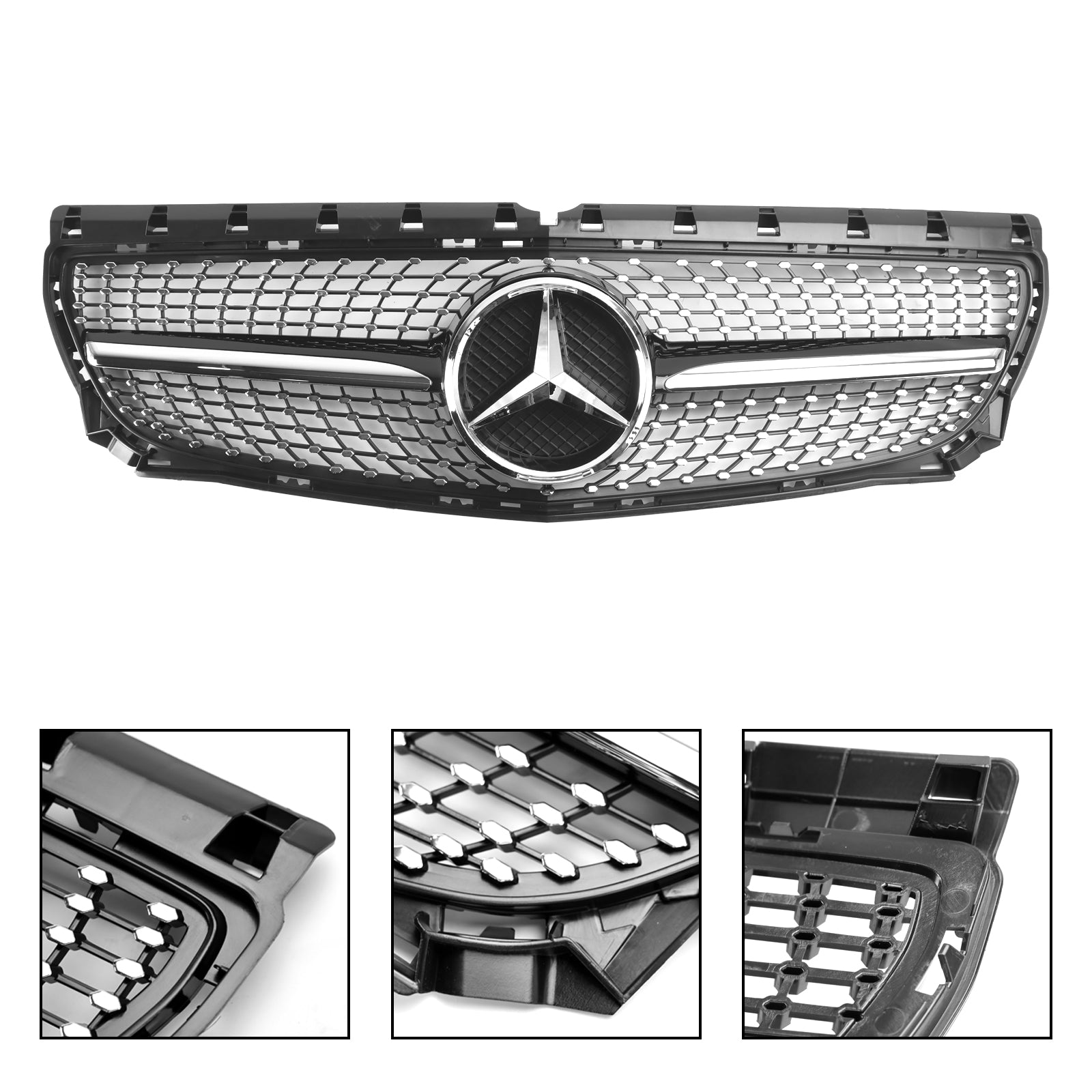 Front Bumper Grill Grille Fit Mercedes Benz B-Class W246 2011-2014 Diamond