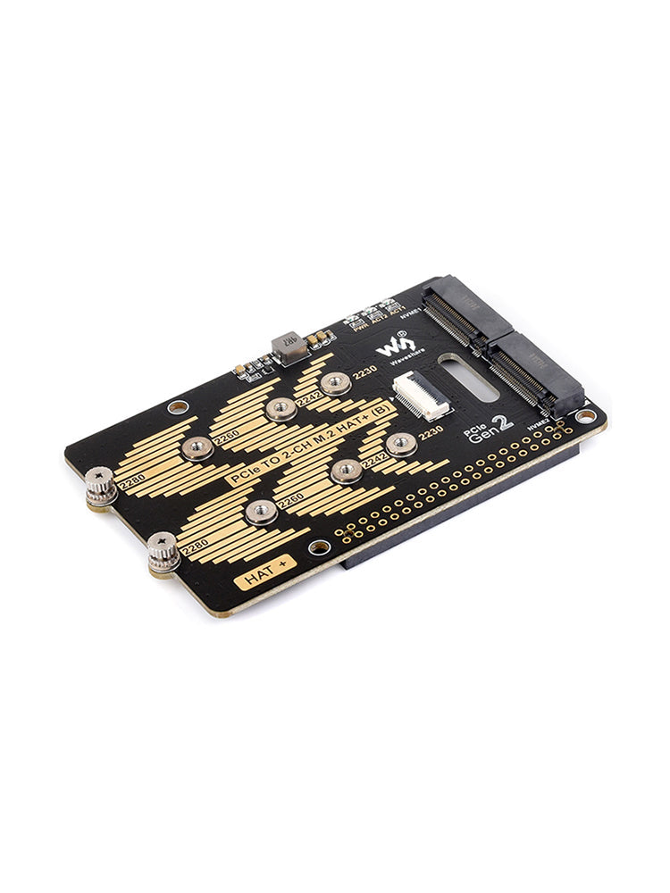 Raspberry Pi 5 PCIe Dual Channel Rotary Board Nvme Protocol Dual M.2 Hard Disk