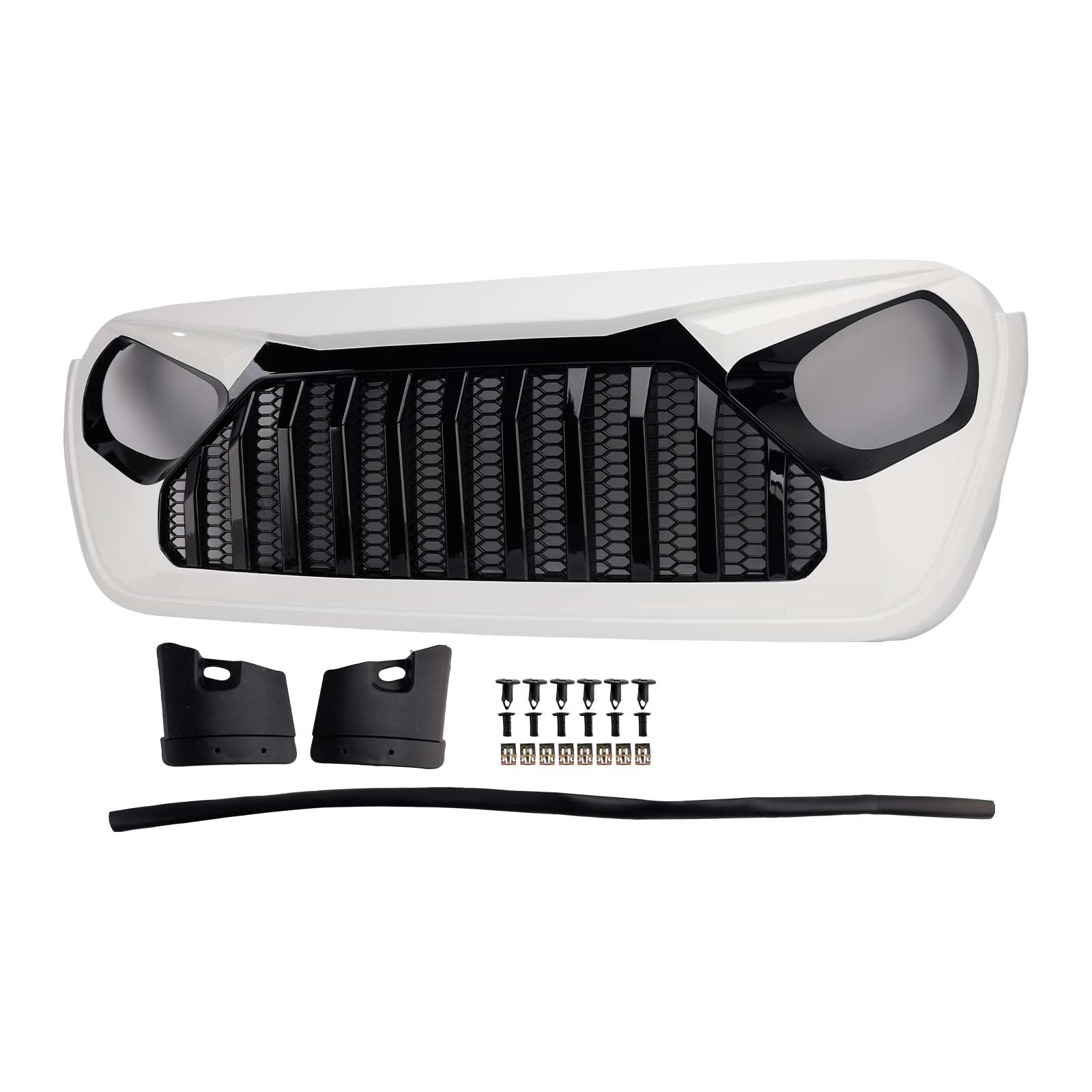 2018-2023 Fit for Jeep Wrangler JL JT White & Black Front Vader Grille Bumper Grill