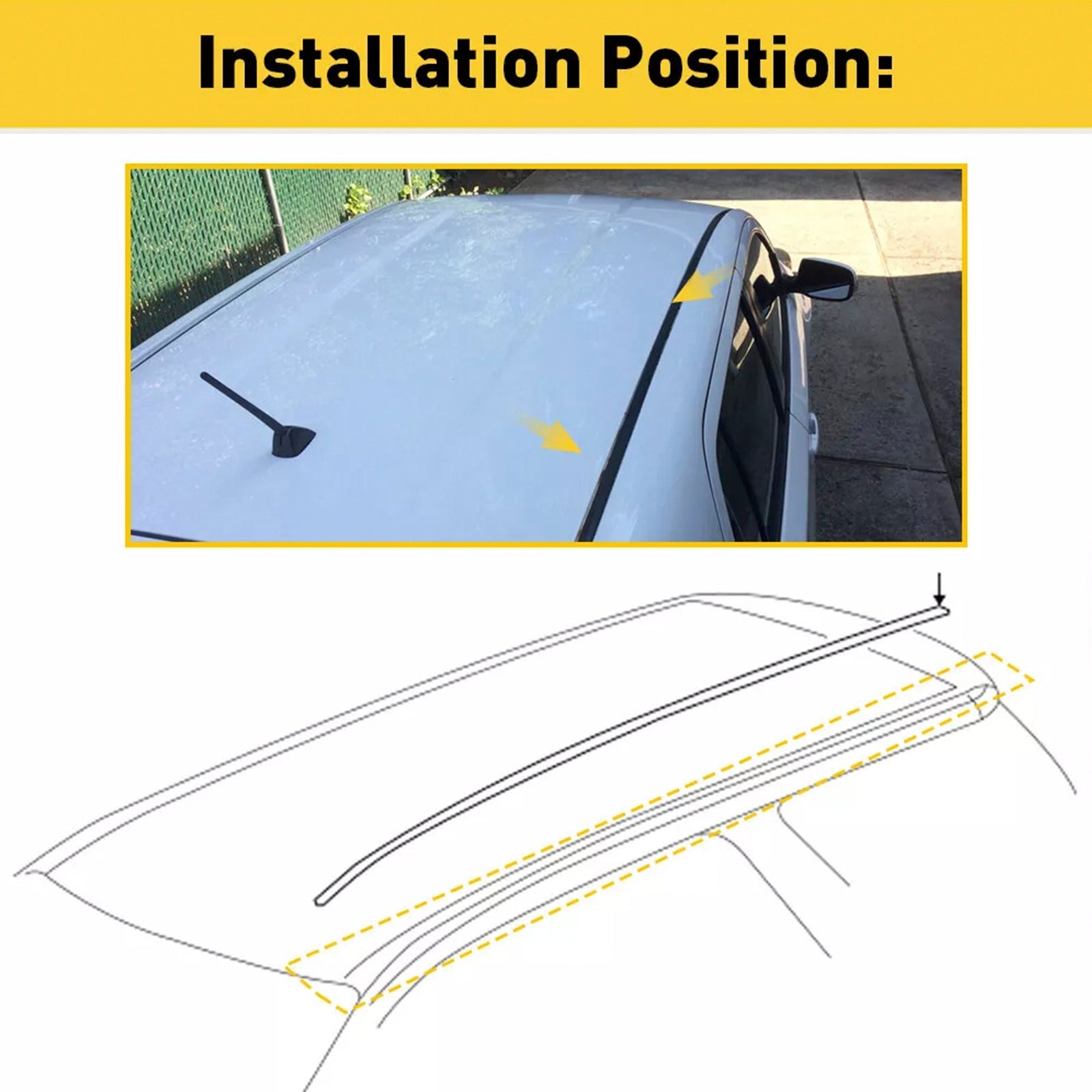 2008-2015 Scion xB 2PCS Roof Drip Molding Trim Center Left & Right Side Rubber