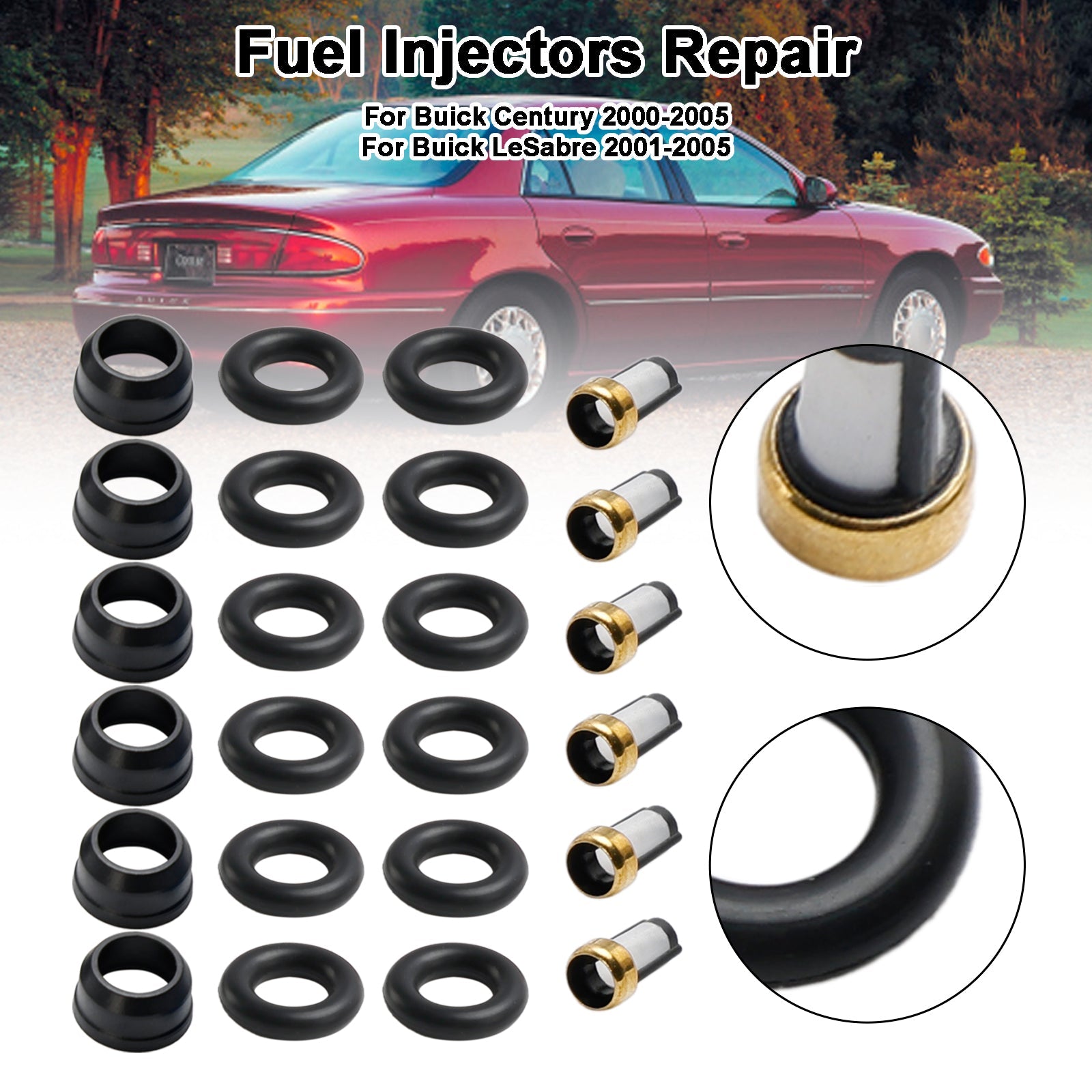 6PCS Fuel Injector Repair Kit O-Rings FJ318 Fit Buick Fit Chevy Fit Pontiac