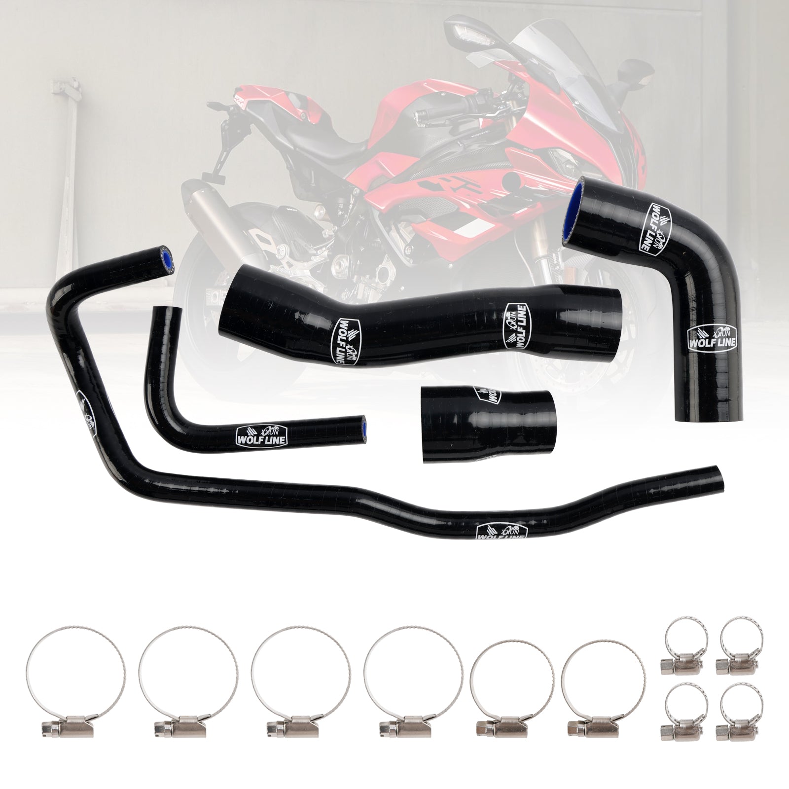 Silicone Radiator coolant Hose kit For BMW S1000RR 2019-2023