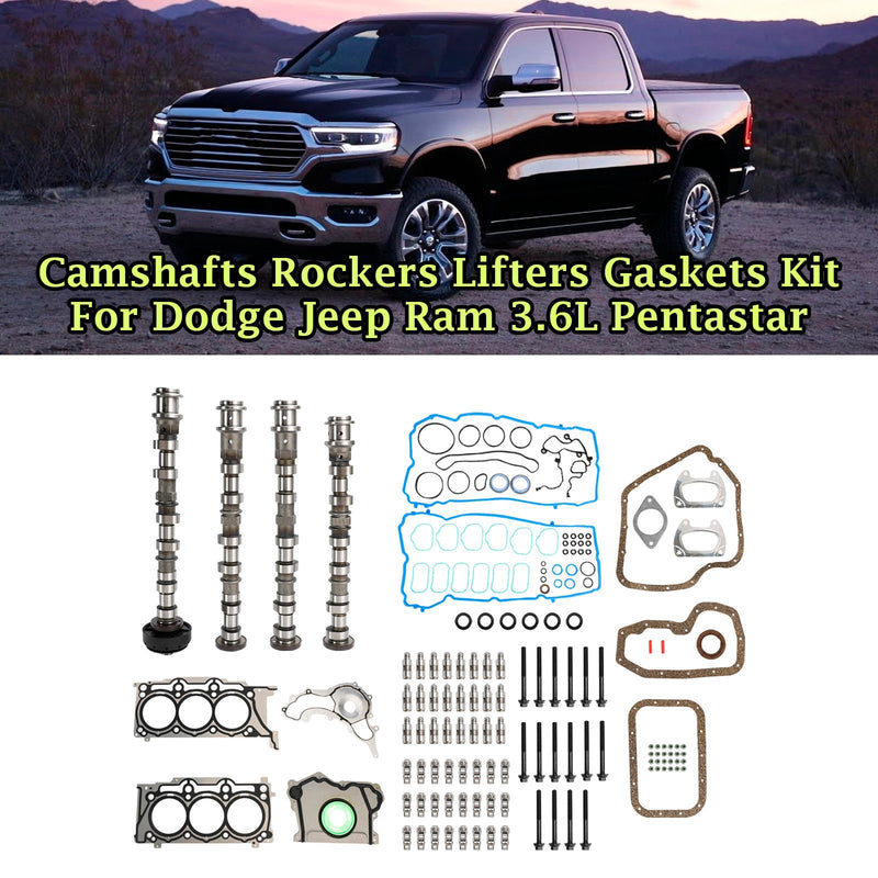2014-2016 Jeep Cherokee Ram ProMaster 1500 2500 3500 3.6L V6 Árboles de levas Rockers Lifters Kit de juntas
