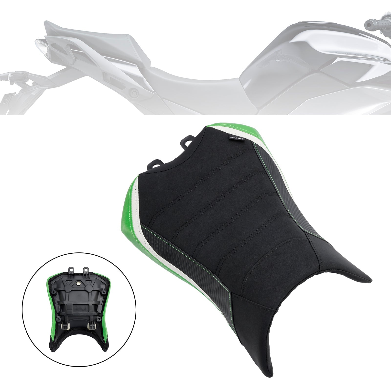 2022-2023  KAWASAKI Ninja 1000SX Front Driver Raider Seat Pillion Saddle Green