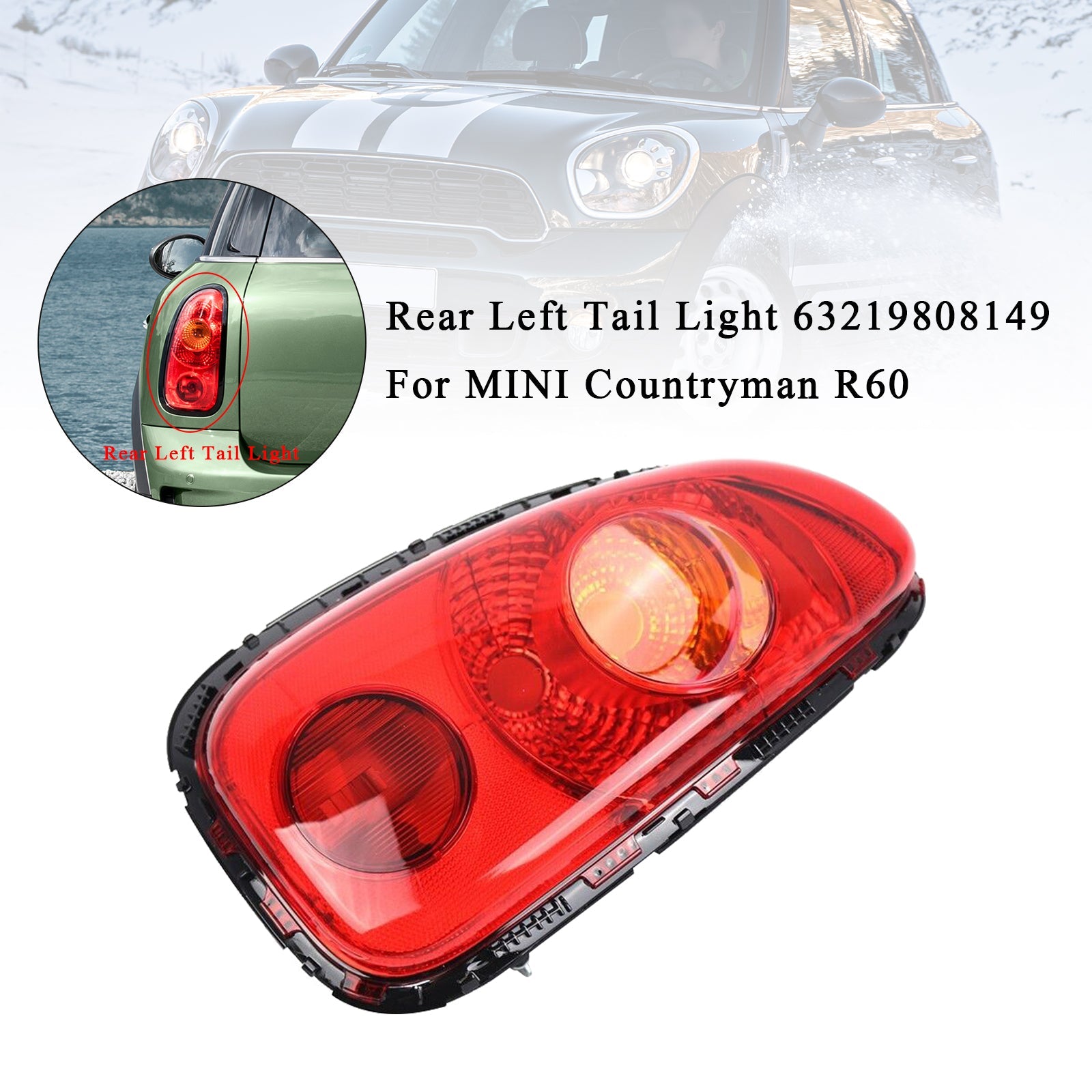 ضوء خلفي يسار خلفي 63219808149 لسيارة MINI Countryman R60 محرك اليد اليسرى