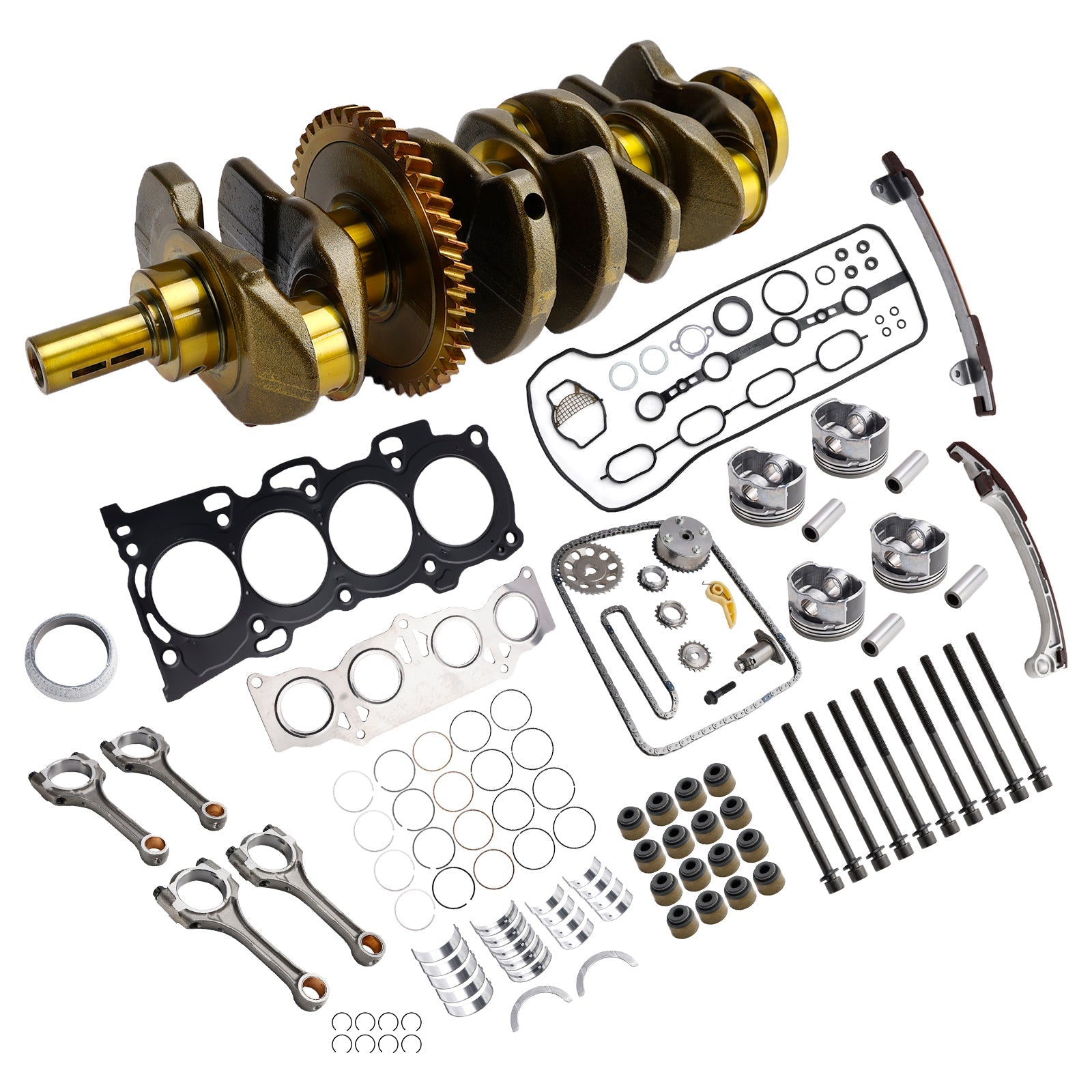 2AZ-FE 2.4L Engine Overhaul Rebuild Kit w/ Crankshaft Rods Timing Kit for 2008-2015 Scion xB