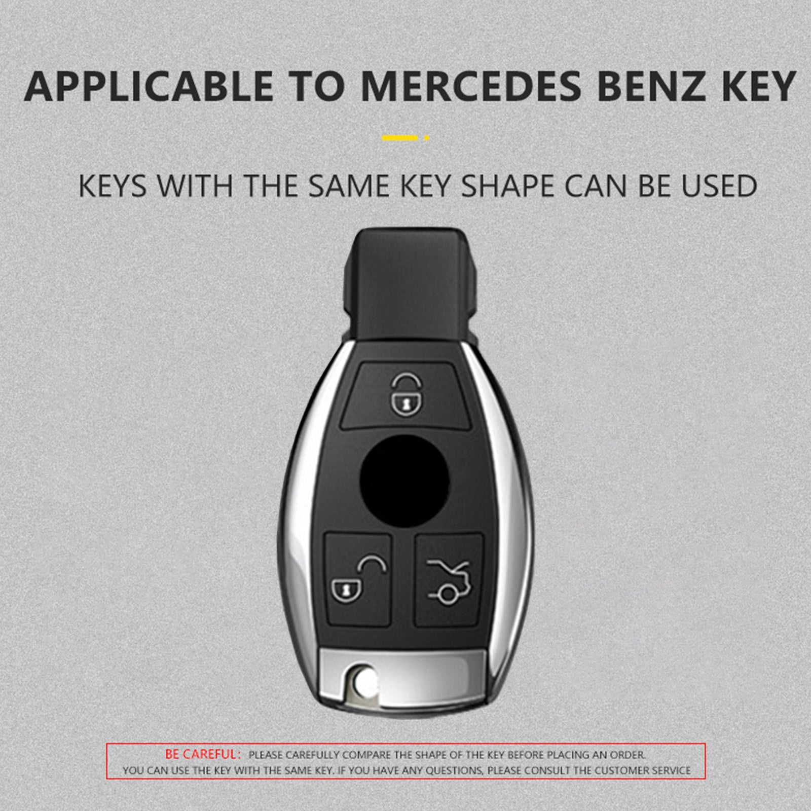 Benz GLC GLK CLS Leather Alloy Aluminum TPU Car Key White Case Cover